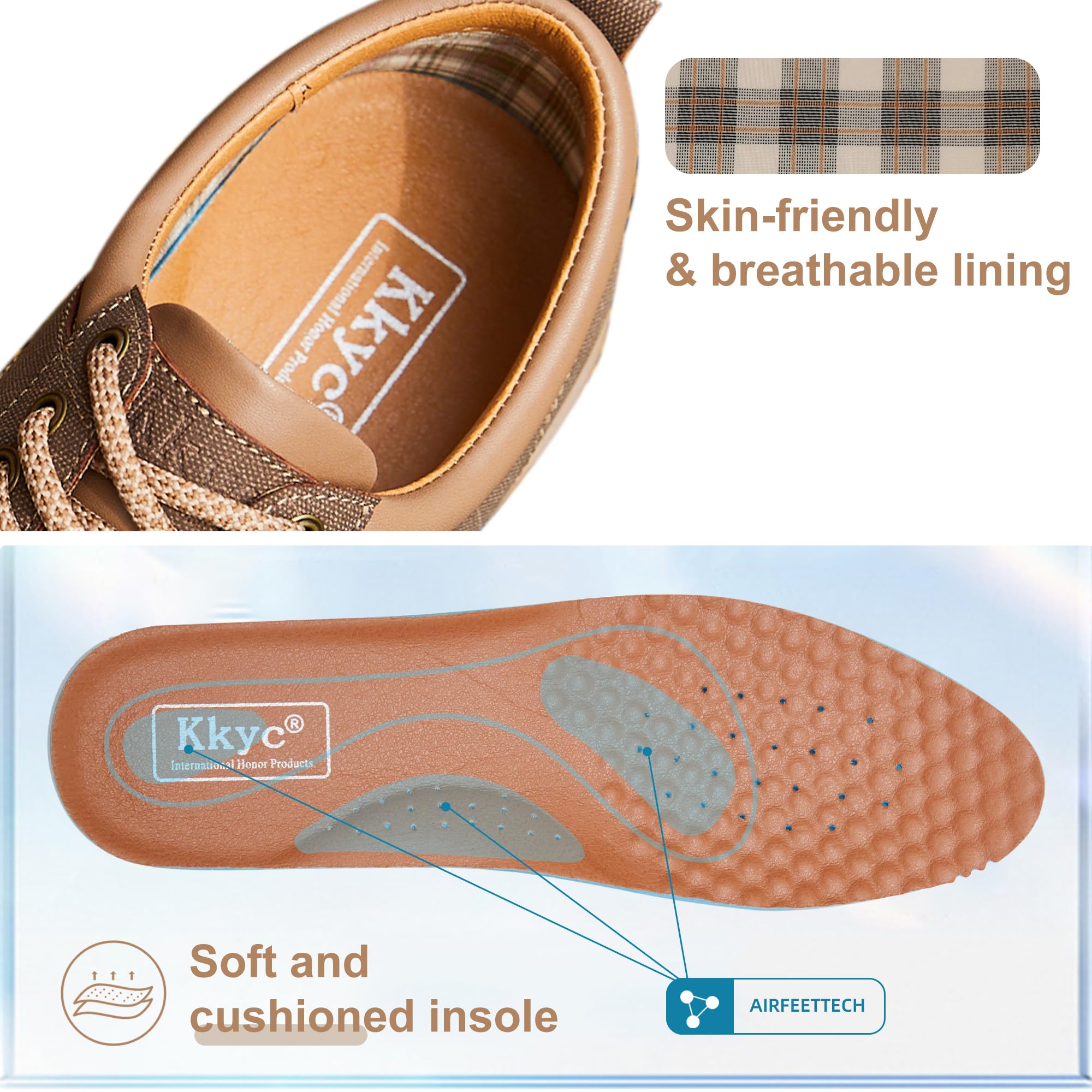 KKYC Men's Comfortable Casual Shoes - Slip On & Lace Up Sneakers for Walking, Work & Everyday Wear