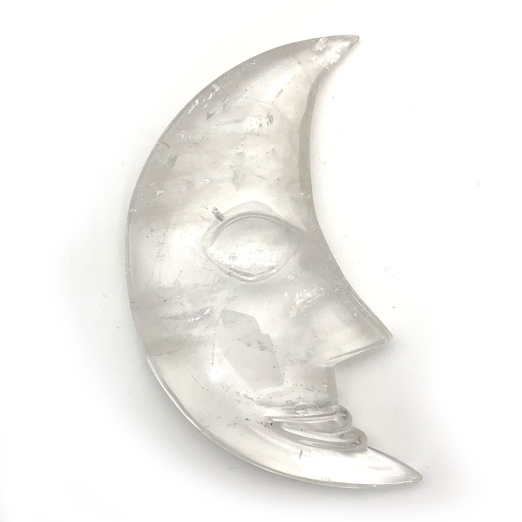 Natural Clear Quartz Moon Crystal - Healing Stone for Meditation, Yoga & Spiritual Growth | Perfect for Home Decor, Jewelry Making & Energy Balancing