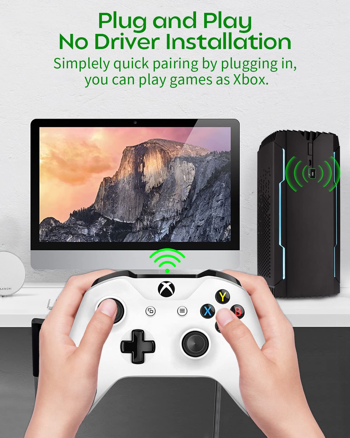 Xbox One Controller Adapter - Compatible with Xbox One X, Xbox One S & Elite Series Controllers | Wireless Gaming Accessory for PC & Console Gaming | Perfect for Online Multiplayer & Streaming