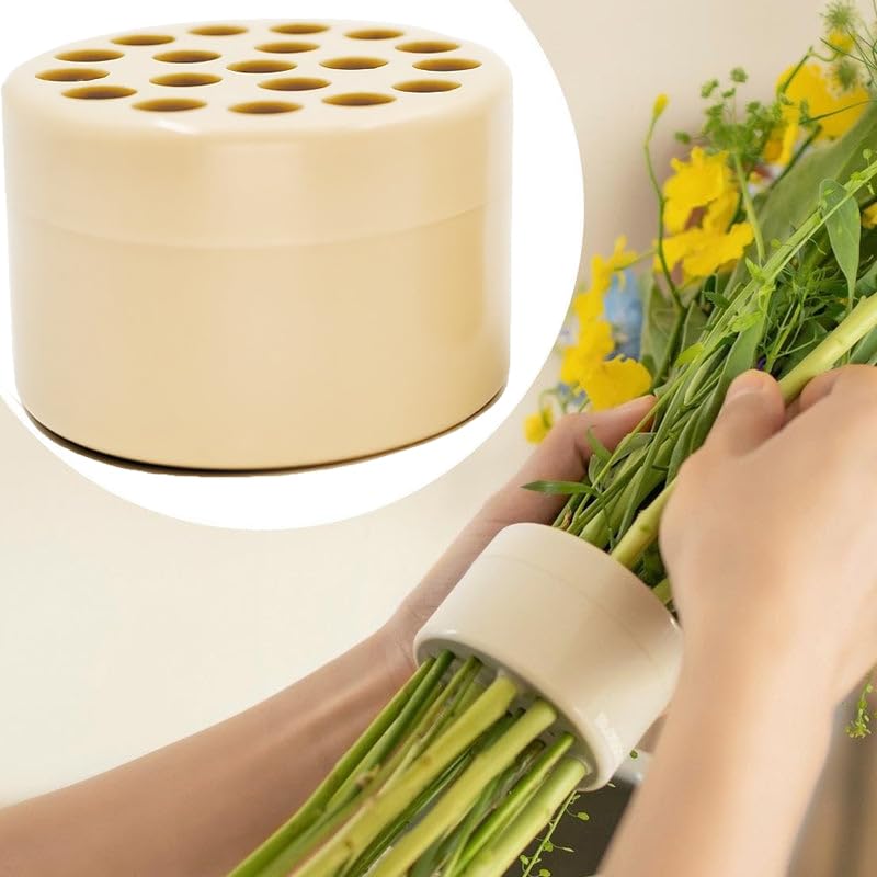 Gracehomee Spiral Ikebana Flower Stem Holder for Vases - 3 Colors & 2 Sizes (Small, Apricot) - Perfect for Floral Arrangements, Wedding Centerpieces, and Home Decor