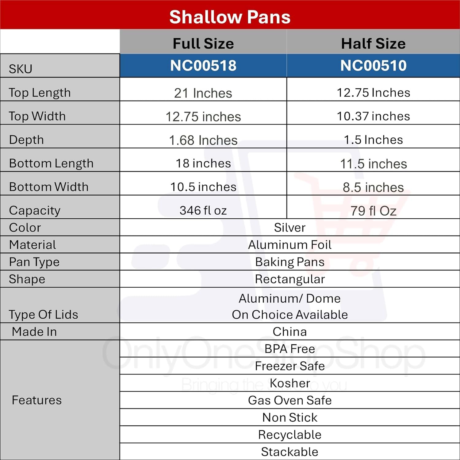 Disposable Aluminum Full Size Shallow Pans with Lids - 40 Pack for Food Prep, Catering & Meal Storage | Includes FREE 9-Piece Serving Utensils Set - Perfect for Restaurants, Parties & Bulk Cooking