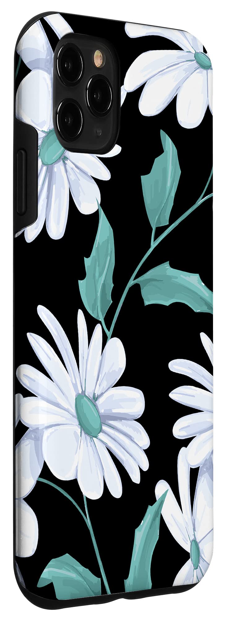 iPhone 11 Pro Max Case - Floral Daisy Design with Green Background & White Flowers | Durable Protective Cover for Gardening, Outdoor Activities & Everyday Use