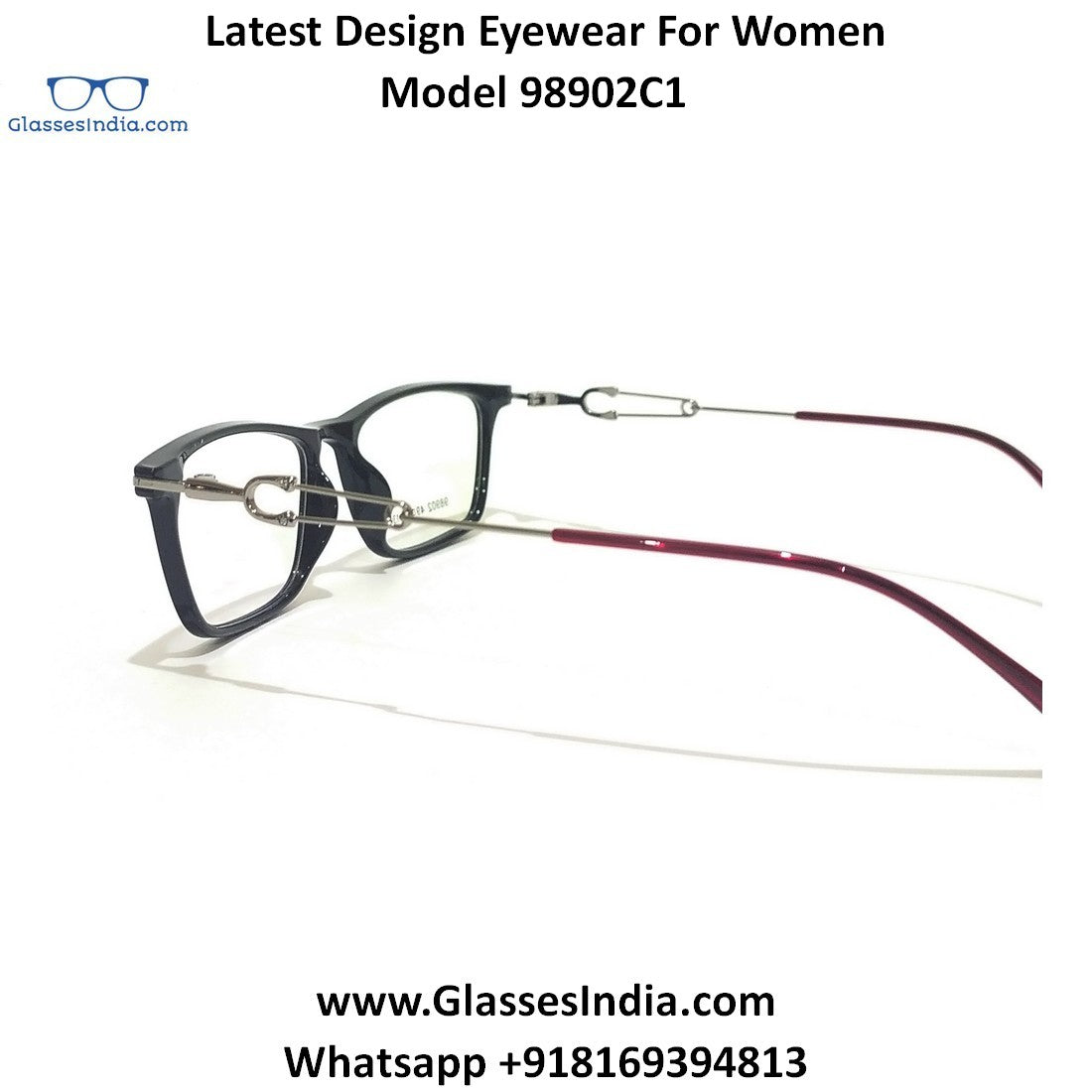 Stylish Rectangle Glasses for Women - Trendy 98902C1 Eyewear for Work, Reading & Everyday Fashion