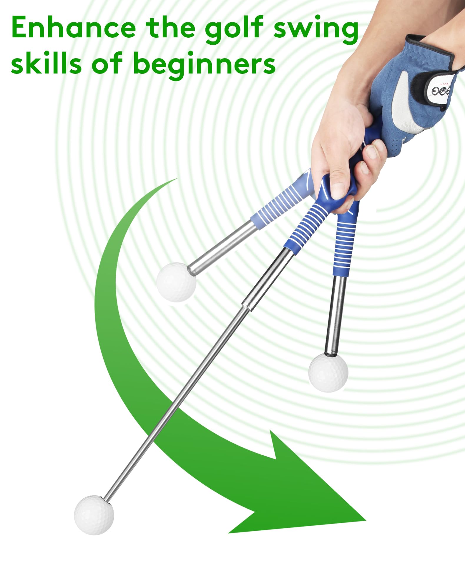 Premium Golf Swing Trainer - Professional Golf Training Aid with Ergonomic Grip | Improve Golf Swing Mechanics | Perfect for Driving Range, Backyard Practice & Golf Lessons
