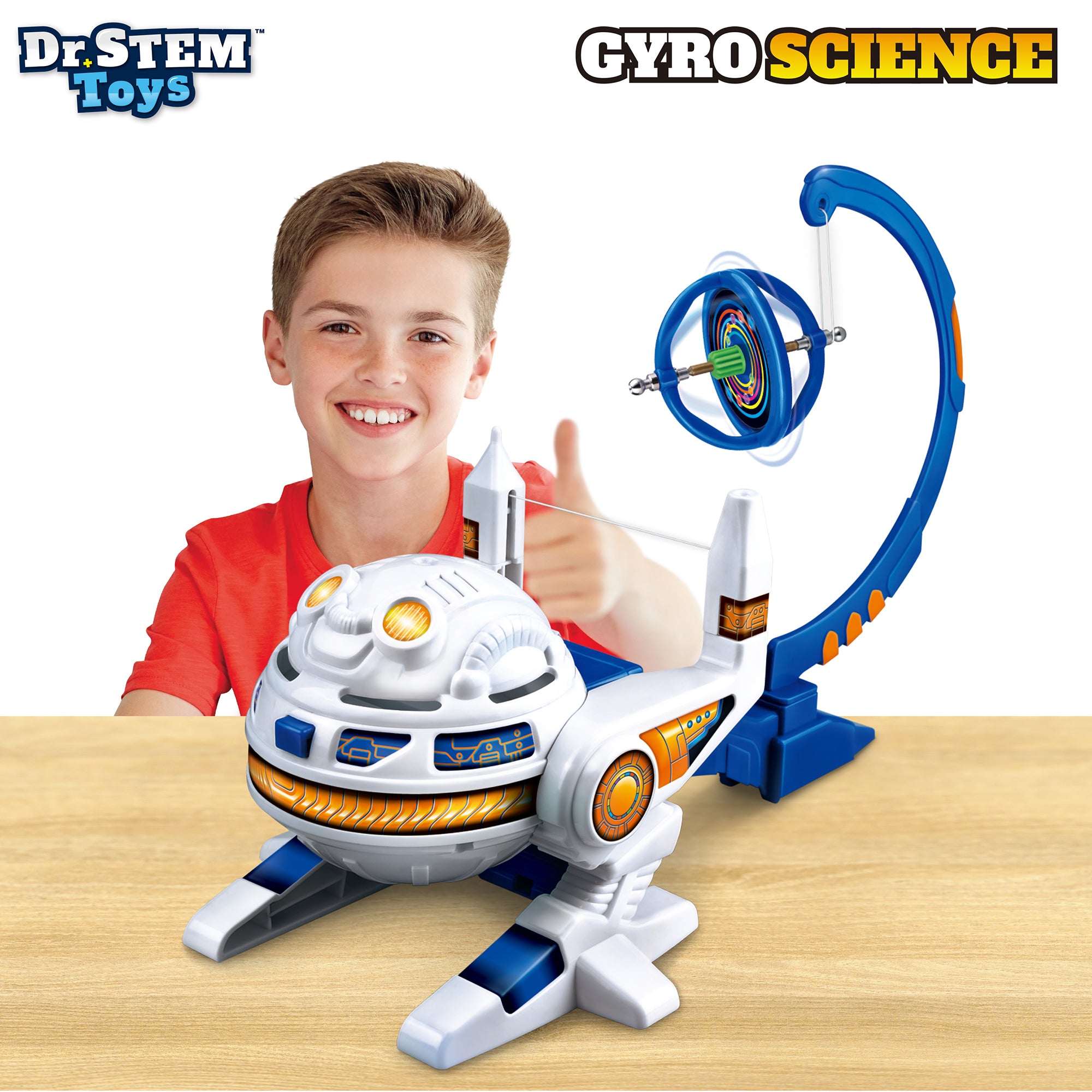 Dr. STEM Gyro Science 40 Piece Kit - Educational Gyroscope Stunt Set with Auto Spin Feature for Kids Ages 8+ | Fun Physics Learning Toy for STEM Projects & Science Experiments