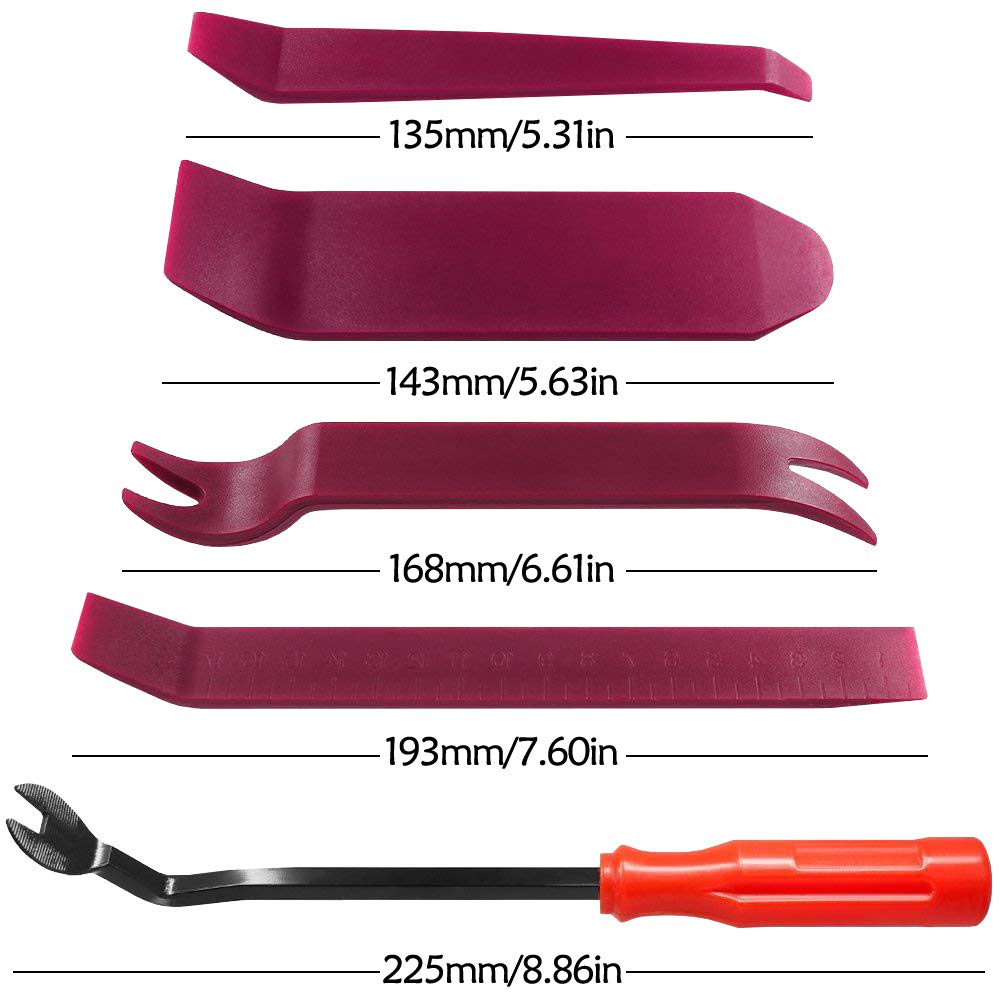 5-Piece Auto Trim Removal Tool Kit - No-Scratch Pry Tools for Car Door Panel, Audio System & Dashboard Dismantling | Professional Auto Repair & DIY Car Accessories Installation