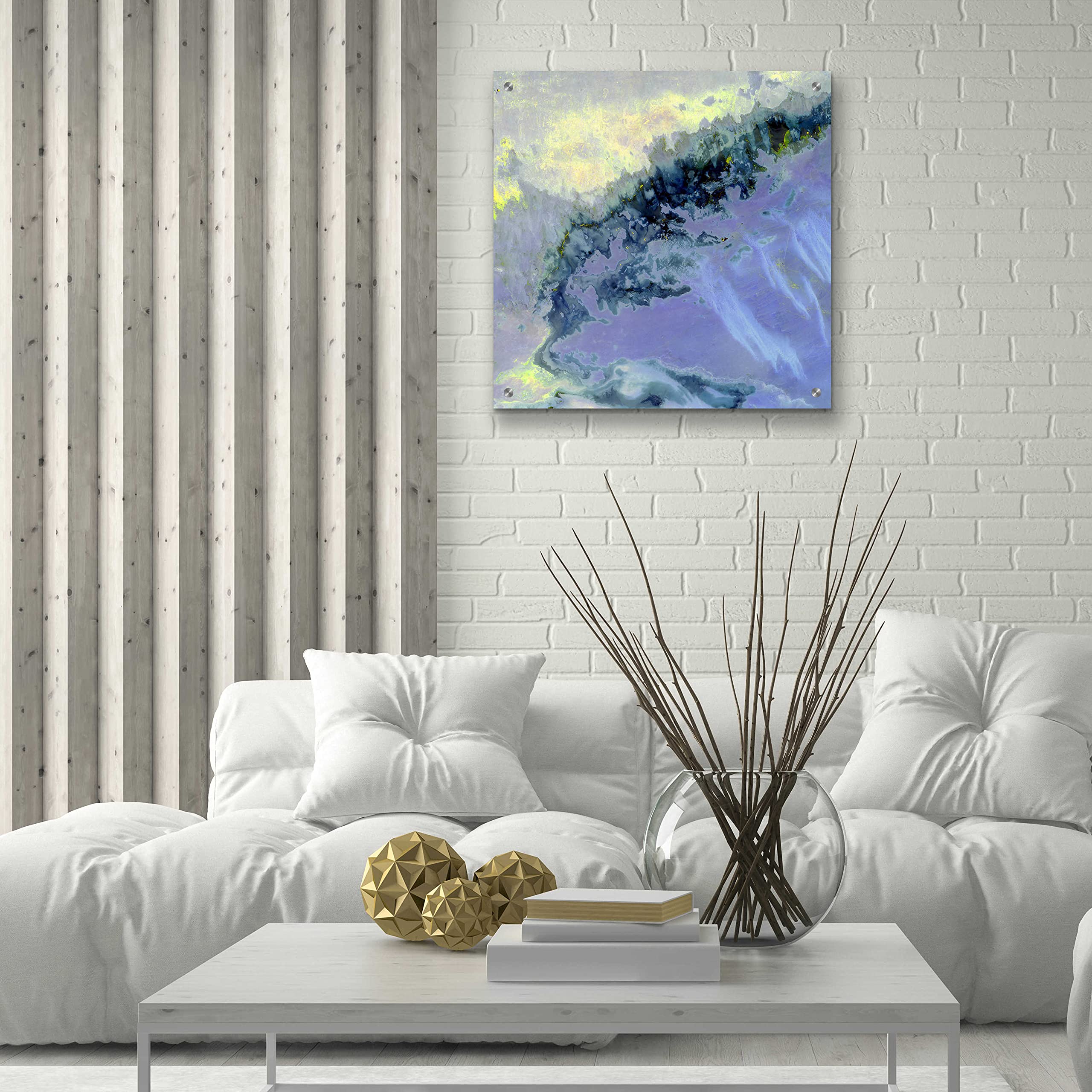 Epic 'Earth as Art: Lurking Madness' Acrylic Glass Wall Art - 24x24 Inches Modern Abstract Canvas Print - Perfect for Living Room, Bedroom & Office Decor