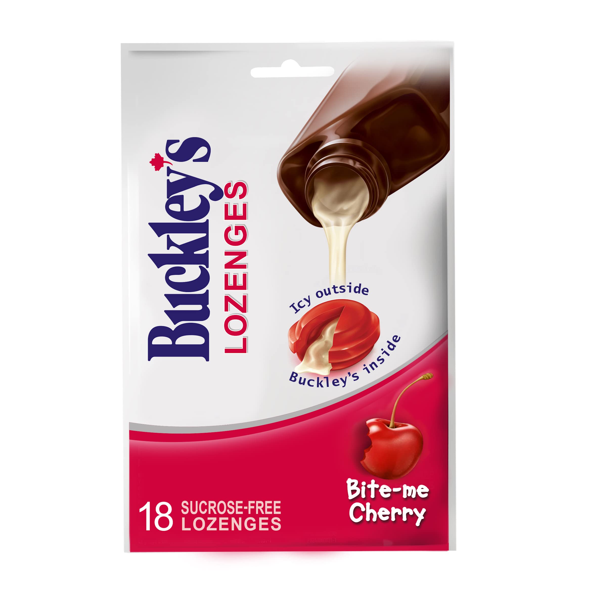 Buckley's Lozenges 18 Count - Bite Me Cherry Flavor - 2 Pack - Soothe Sore Throat & Cough Relief - Perfect for Cold, Flu & Allergies