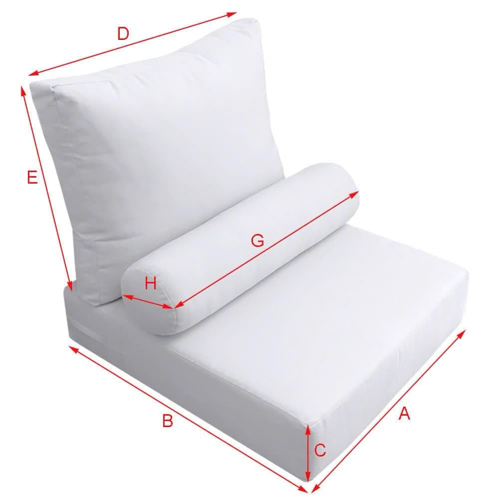 AD109 Contrast Pipe Trim Small 23x24x6 Deep Seat Back Rest Bolster Cushion Insert Slip Cover Set for Sofa, Chair & Home Decor - Comfortable Living Room & Bedroom Accent Pillow Covers