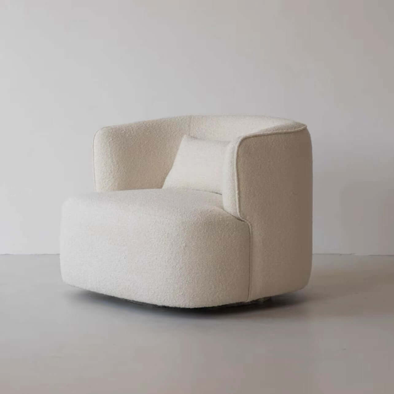 White Gray Blue Boucle Sherpa Accent Chair - Nordic Modern Swivel Lounge Chair with Gwyneth Ivory Boucle Fabric - Perfect for Living Room, Bedroom or Office Reading Nook