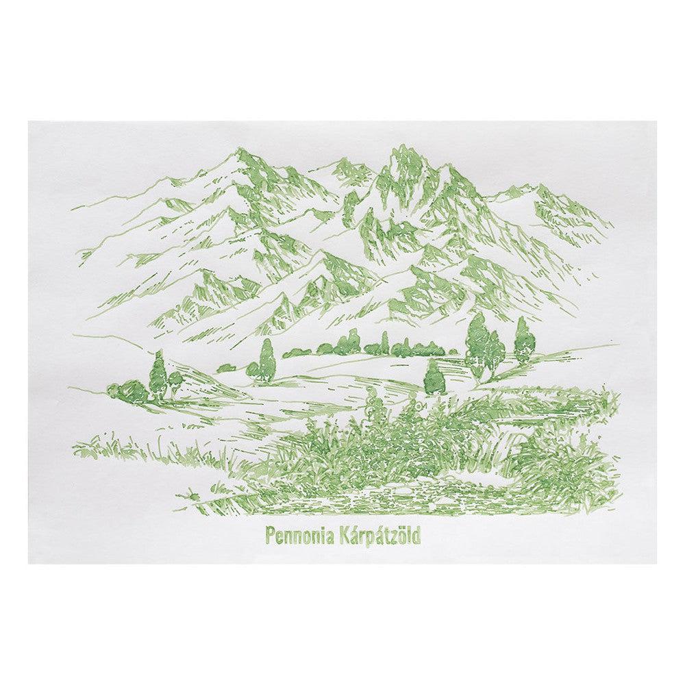 Pennonia 60ml Ink Bottle - Kárpátzöld Fluorescent (Carpathian Green) Fountain Pen Ink for Calligraphy, Journaling & Artistic Writing - Vibrant Green Shade for Premium Writing Experience