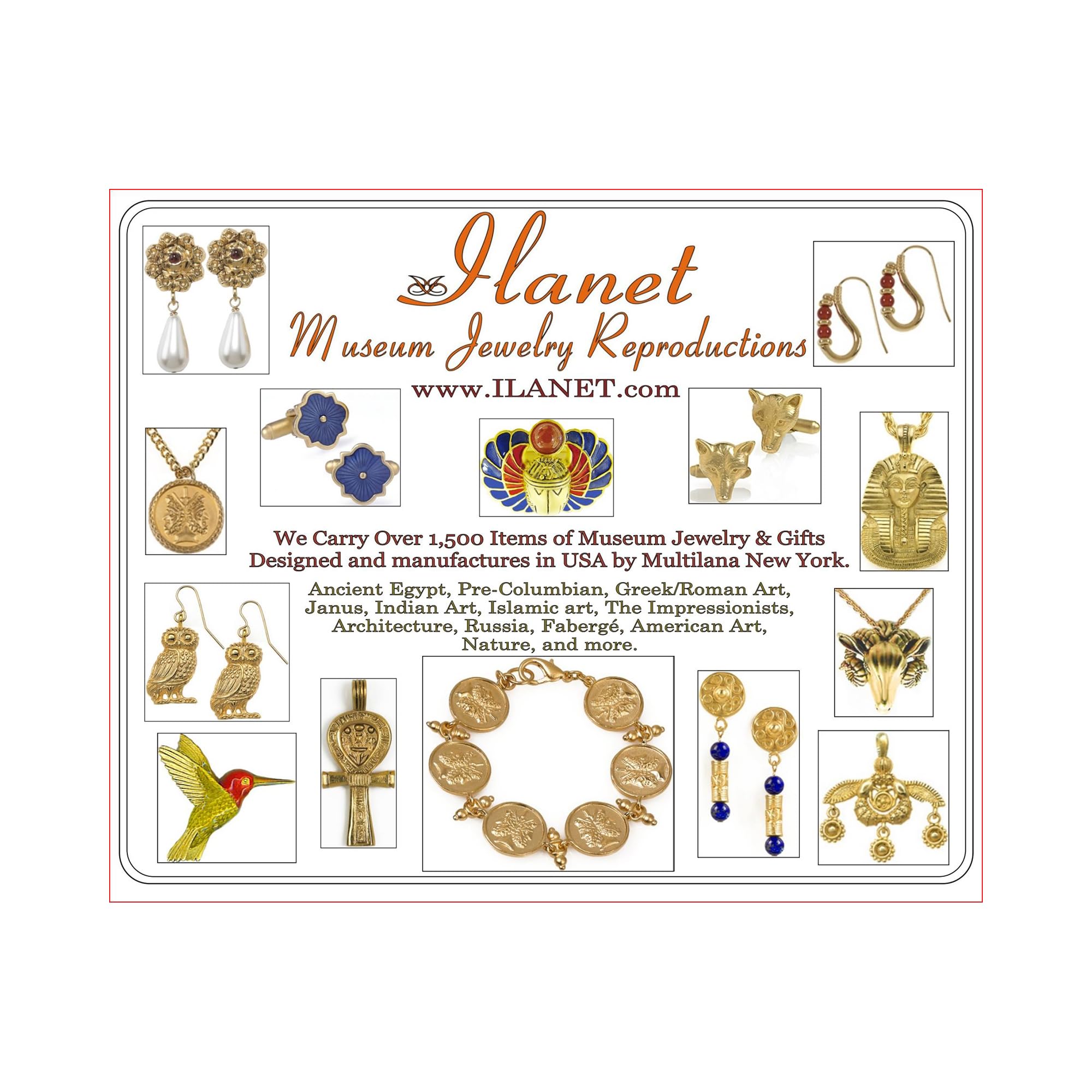 Janus 2-Sided Charm Bracelet - ILANET Museum Collection, Handmade in USA | Perfect for Gift Giving, Special Occasions & Jewelry Collectors