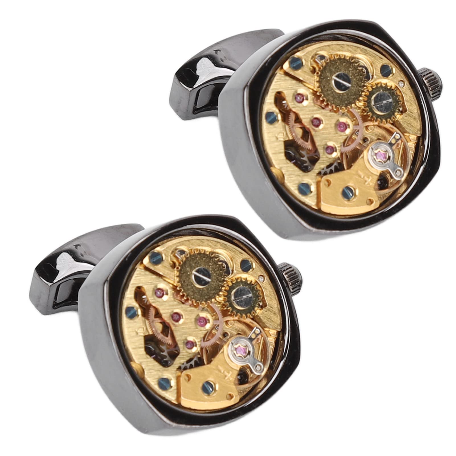 Premium Polished Mechanical Gear Cufflinks for Men - Elegant Dress Shirt Accessories for Weddings, Business Meetings & Formal Events