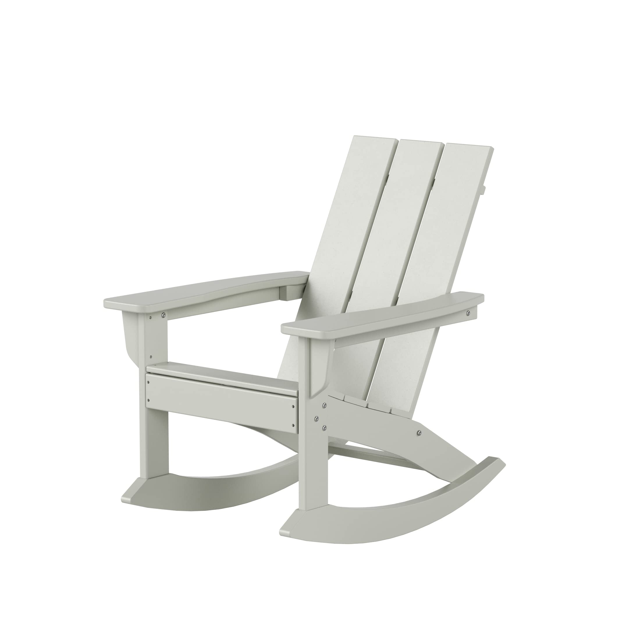 WestinTrends All-Weather Poly Lumber Adirondack Rocking Chair - Modern Farmhouse Outdoor Rocker for Porch, Garden, Backyard & Indoor Use - Sand Color - Perfect for Relaxing on Your Patio or Sunroom