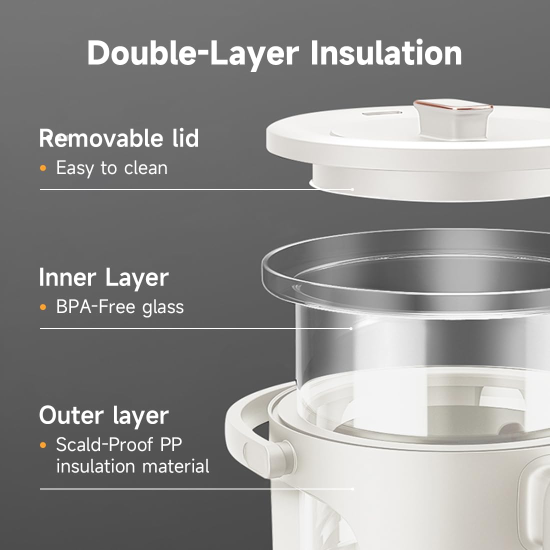 Joydeem 3L Glass Hot Water Dispenser & Warmer - 5 Temperature Settings (℉/℃), 101Oz/12 Cups Capacity, White (JD-DSP203) - Perfect for Home, Office & Tea/Coffee Brewing