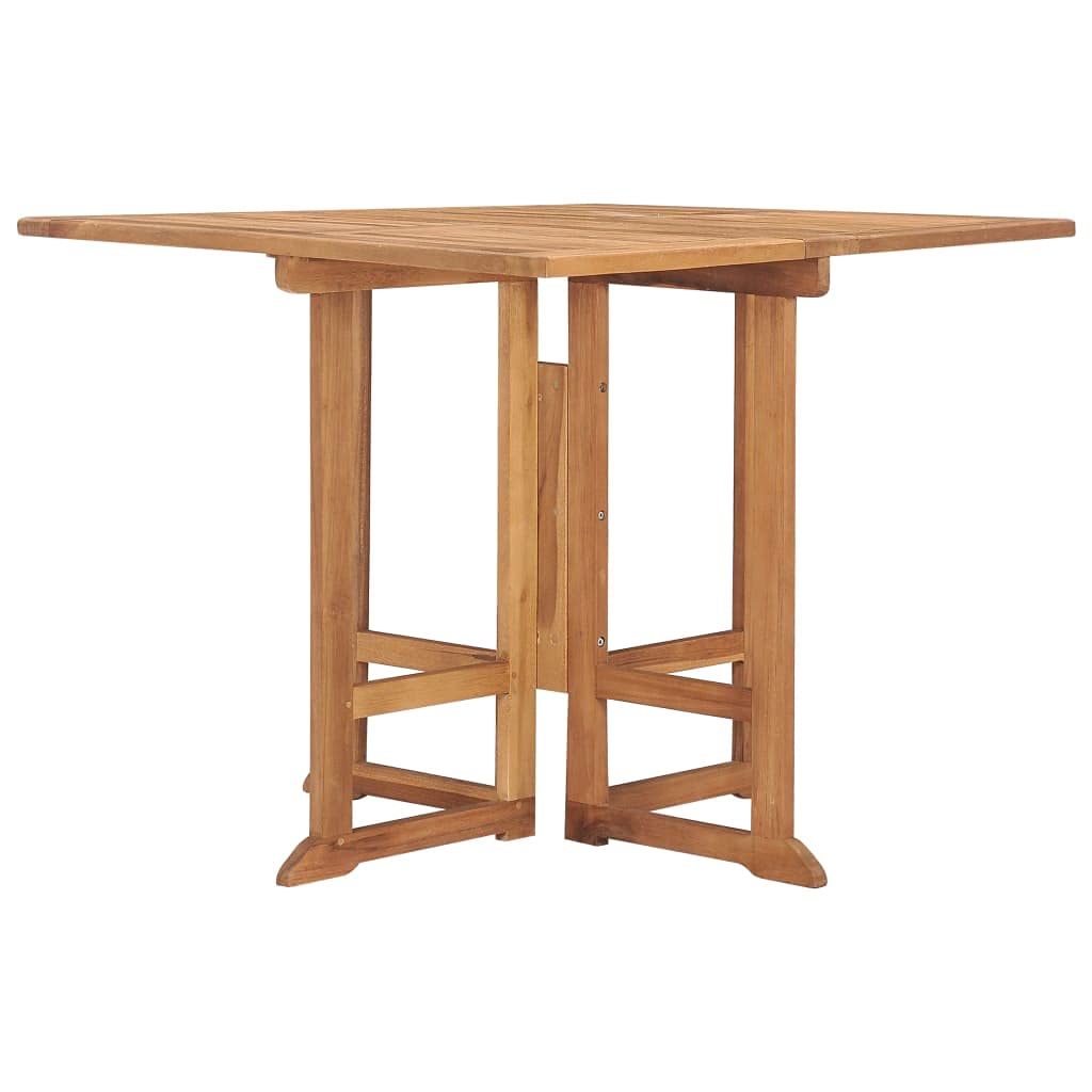 35.4x35.4x29.5 Inch Solid Teak Wood Folding Patio Dining Table - Brown Outdoor Furniture for Garden, Balcony & Small Space