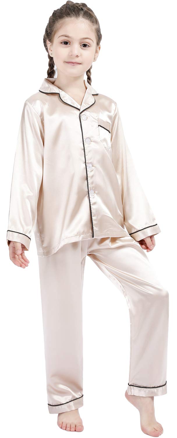 Kids Silk Satin Pajama Set - Button Down Sleepwear for Boys & Girls | Bedtime & Lounging