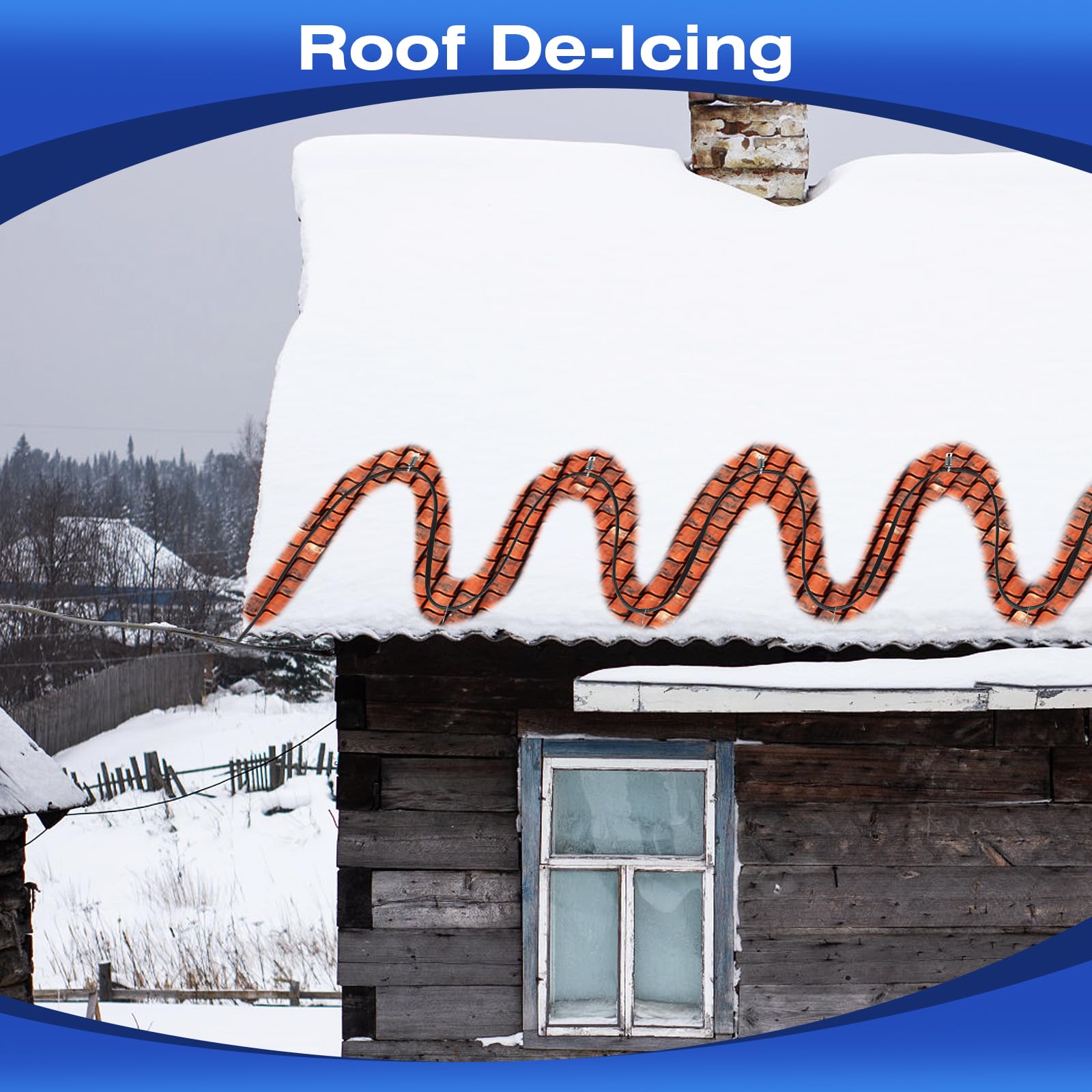 3FT-160FT Self-Regulating Heat Tape for Water Pipes -40°F to 122°F, Deicing Pipe Heating Cable with Built-in Thermostat, 120V 8W/ft (100FT) - Prevent Frozen Pipes in Winter for Roof Gutters, Exposed Pipes & Outdoor Water Hoses