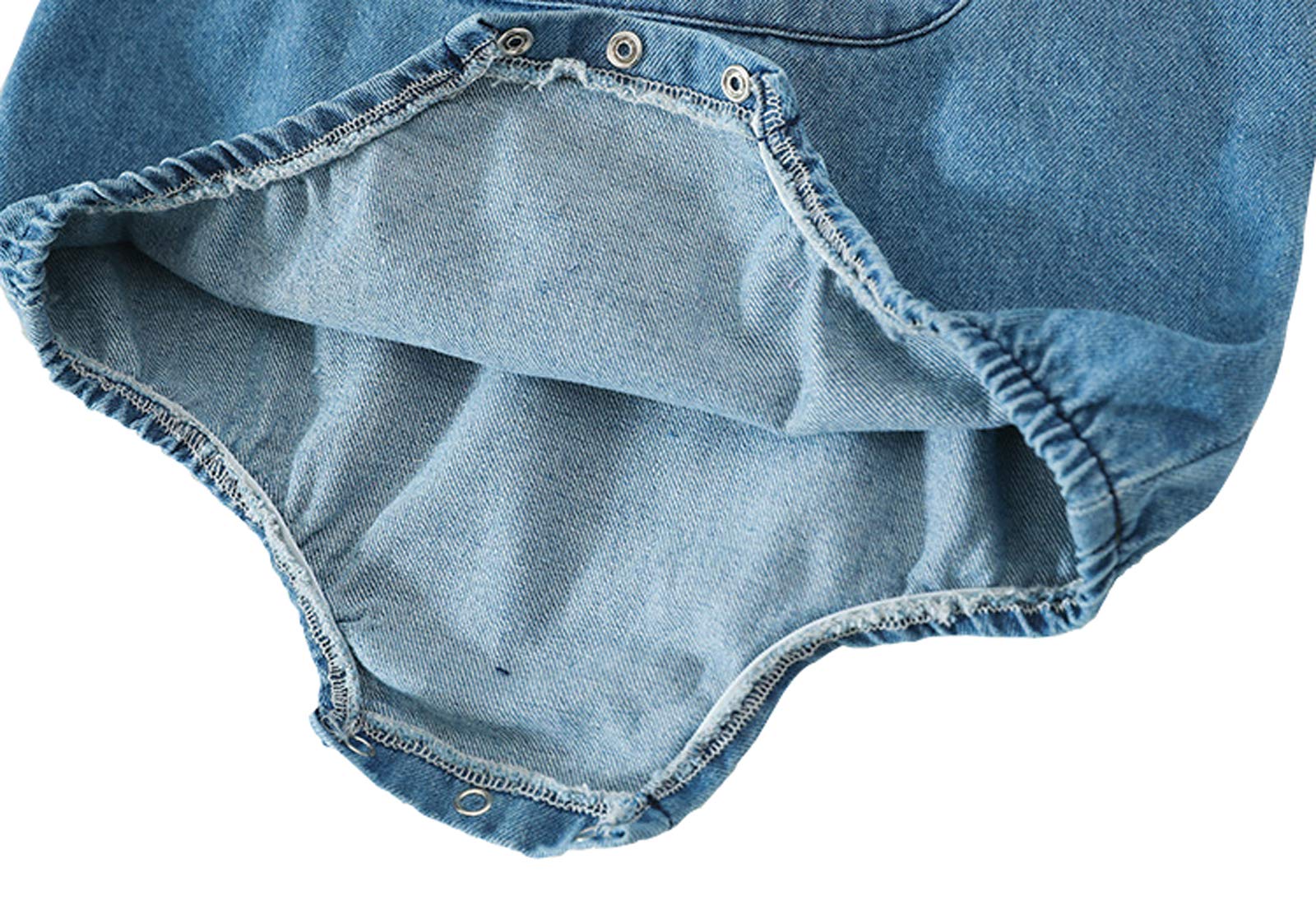 Baby Denim Shortall Overalls for Toddler Boys & Girls - Jean Triangle Shorts for Playtime & Summer Outfits