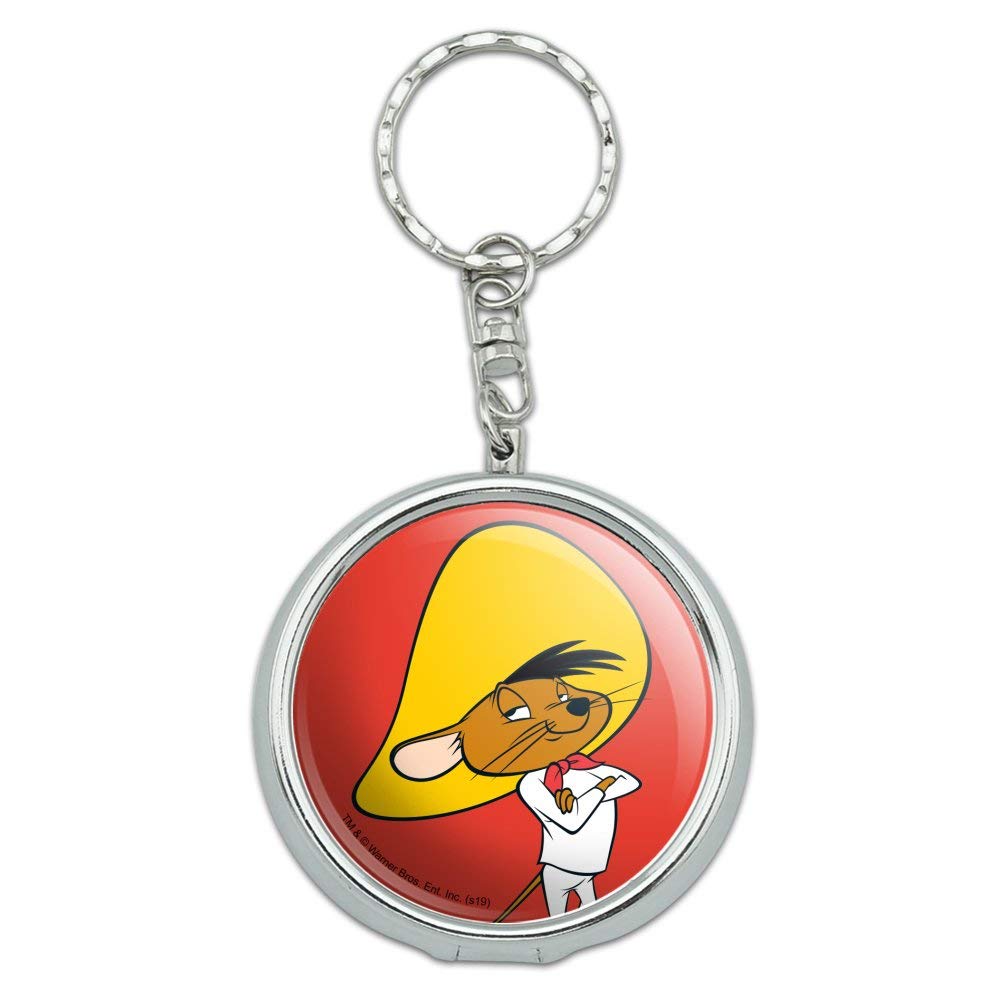 Looney Tunes Speedy Gonzales Portable Ashtray Keychain with Cigarette Holder - Compact Travel Size for Purse or Pocket - Perfect for Smokers On-The-Go, Camping & Outdoor Activities