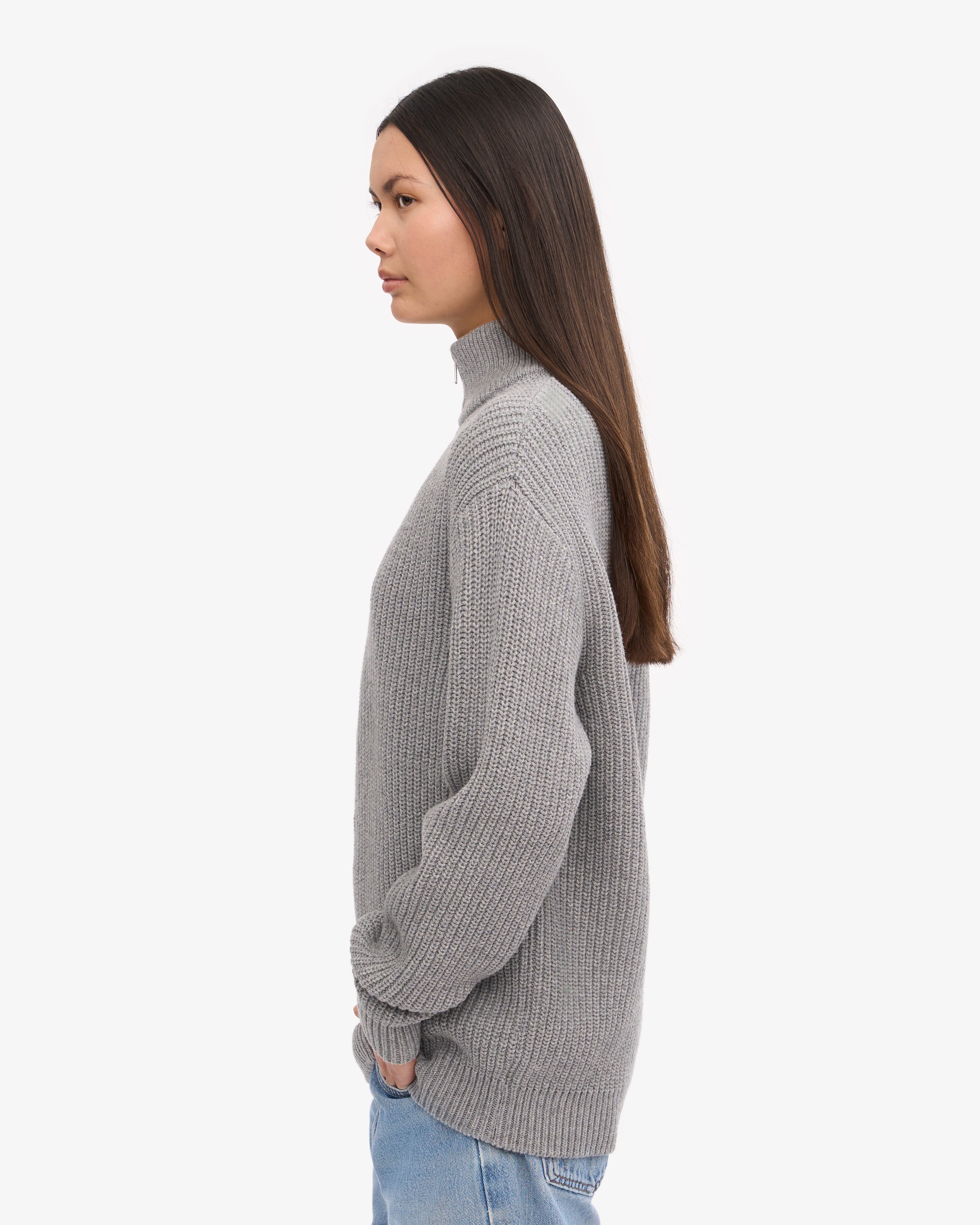 Premium Merino Wool Quarter Zip Sweater for Men & Women - Heather Grey - Comfortable & Breathable for Outdoor Activities & Casual Wear