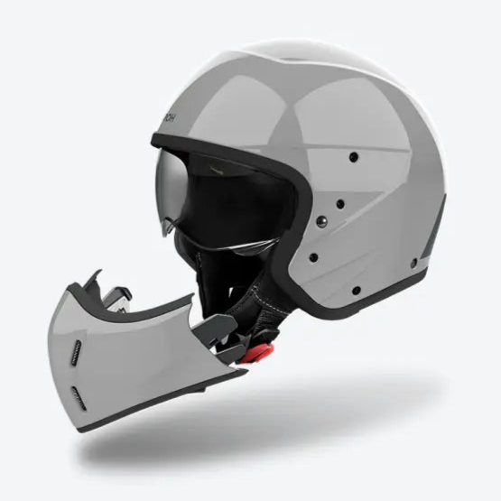 Airoh J 110 Motorcycle Helmet - Gloss Cement Grey Color - DOT & ECE Certified - Lightweight & Comfortable for Street Riding, Racing, and Urban Commuting