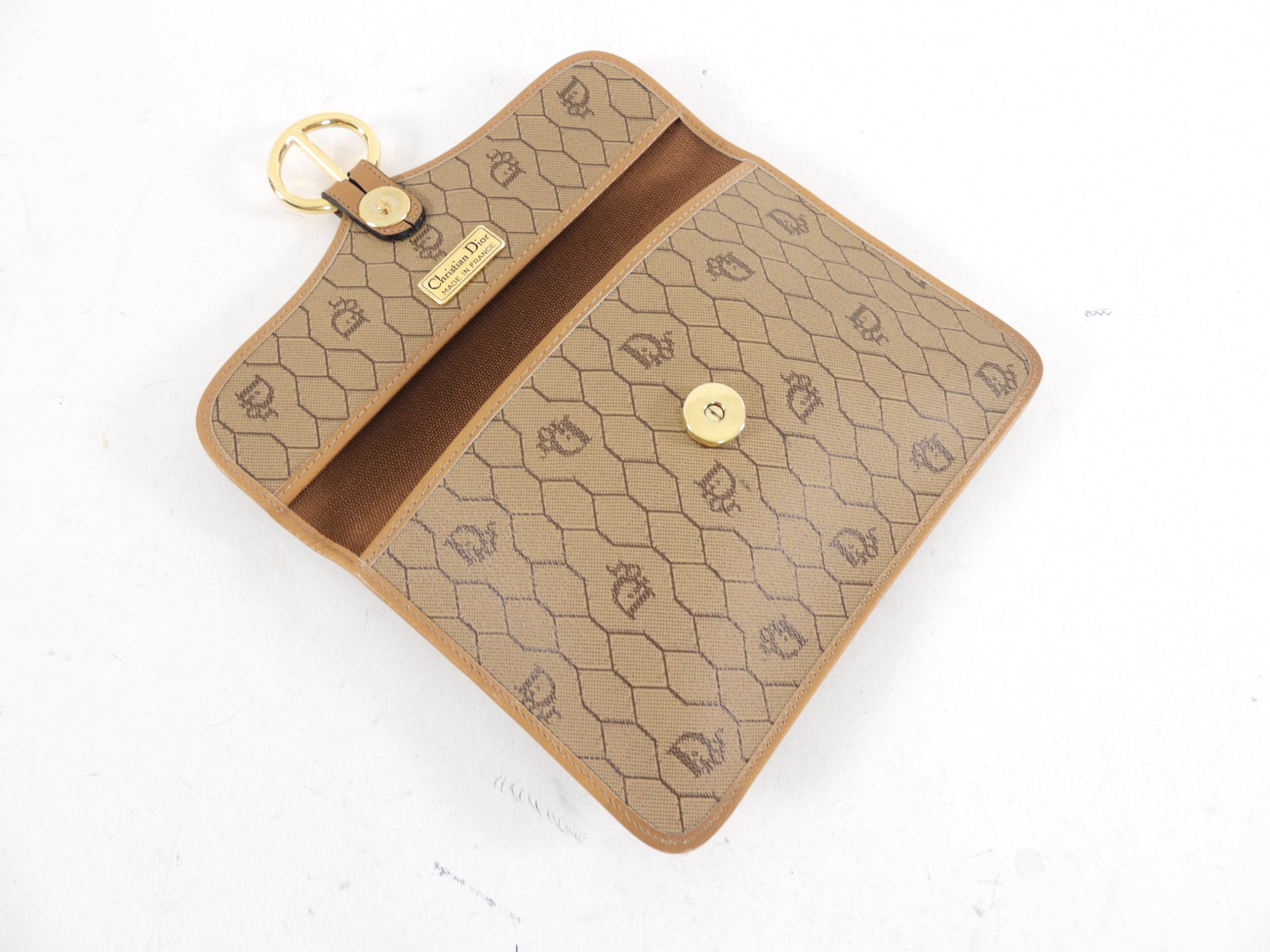 Vintage 1980s Dior Honeycomb Clutch Pouch Bag - Retro Designer Purse for Evening Parties & Special Occasions