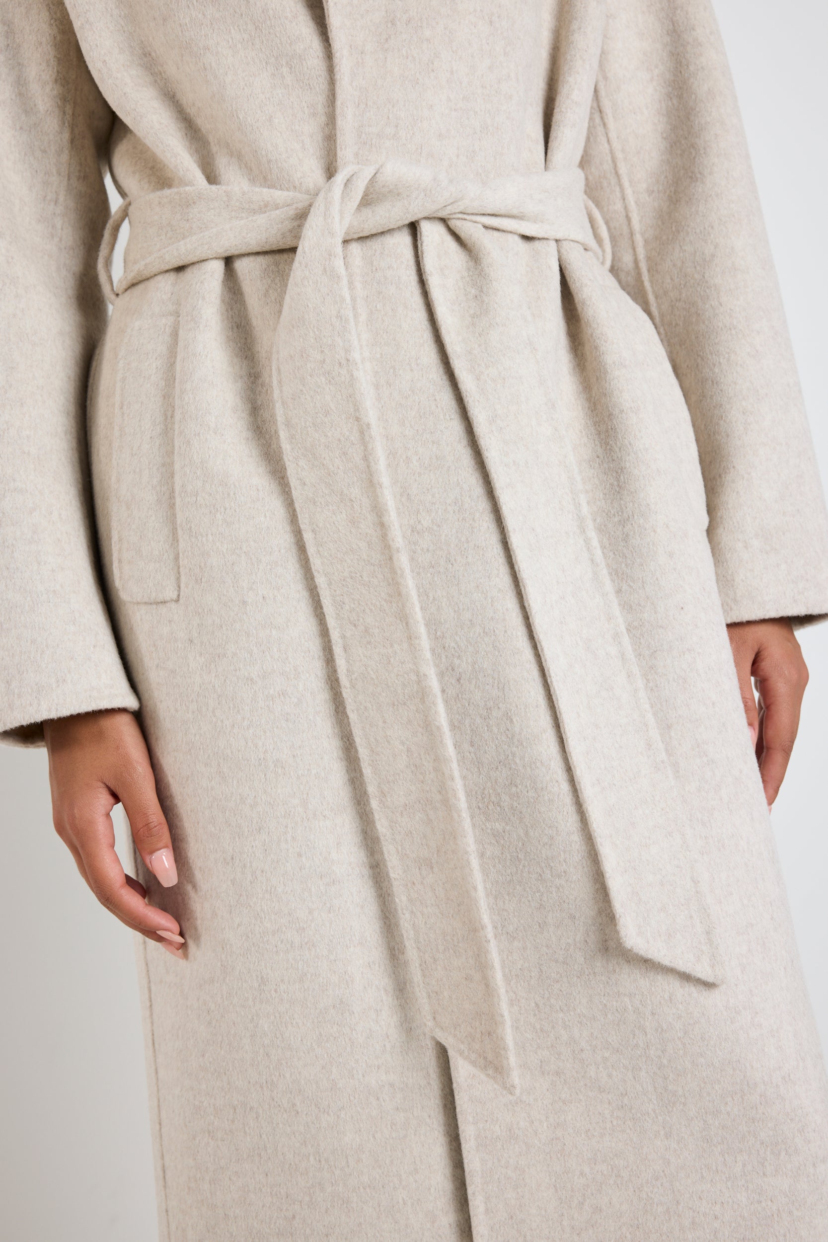 Geneva Snow Marle Wool Blend Belted Coat - Women's Winter Trench Coat for Office, Travel & Casual Outfits | Warm & Stylish Outerwear