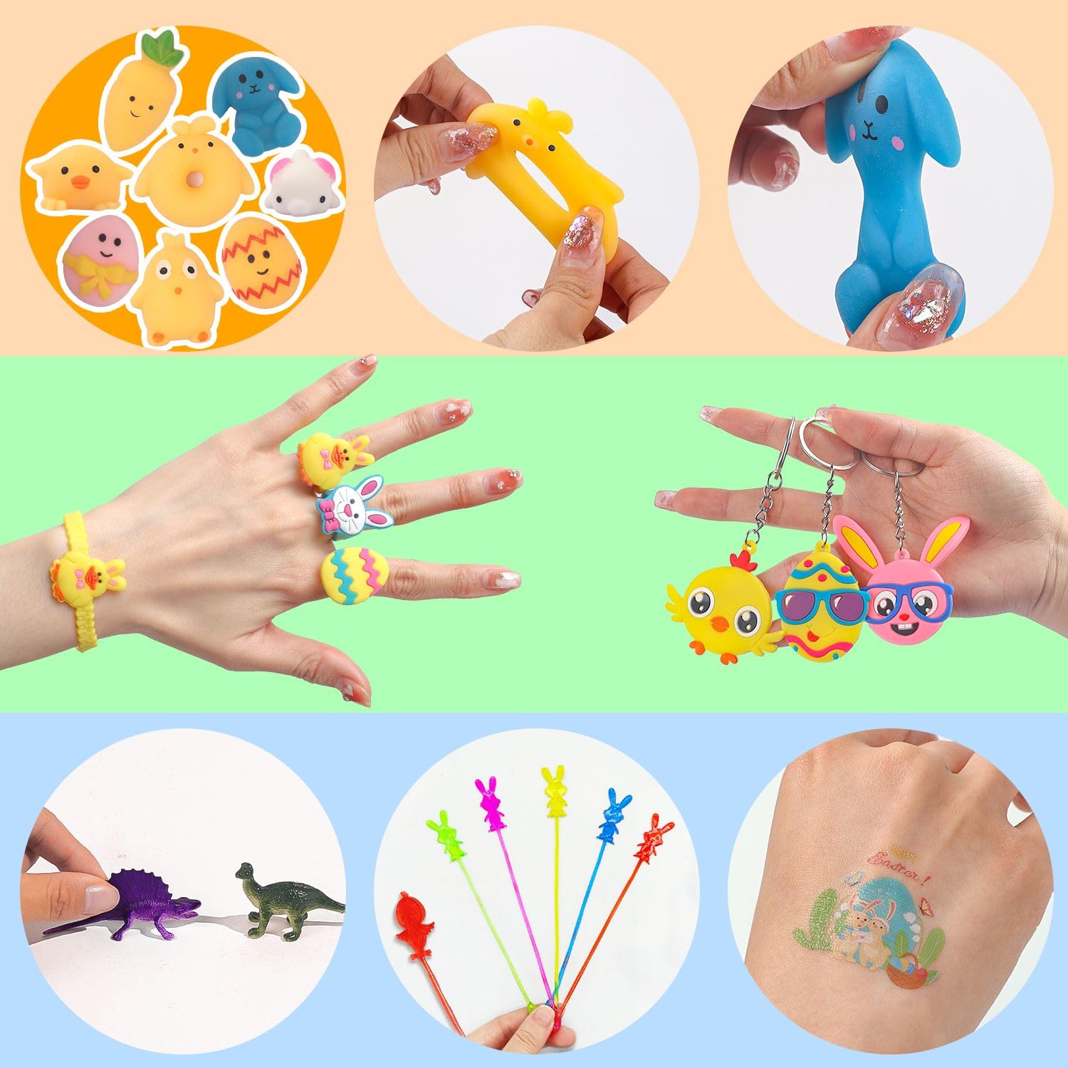 100-Pack Easter Egg Fillers & Basket Stuffers for Kids - Squishy Toys, DIY Eggs, Cars, Bracelets, Bunny Maze - Perfect for Easter Gifts, Classroom Prizes, Egg Hunts & Party Supplies