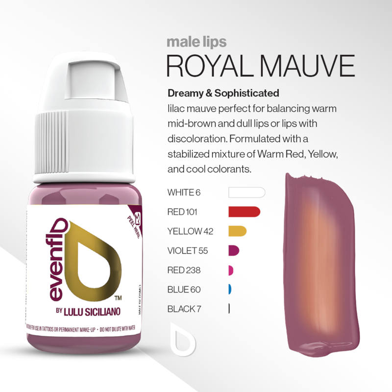 Perma Blend Luxe Evenflo Royale Mauve Tattoo Pigment - Professional Tattoo Ink for Vibrant, Long-Lasting Body Art - Perfect for Tattoo Artists and Permanent Makeup