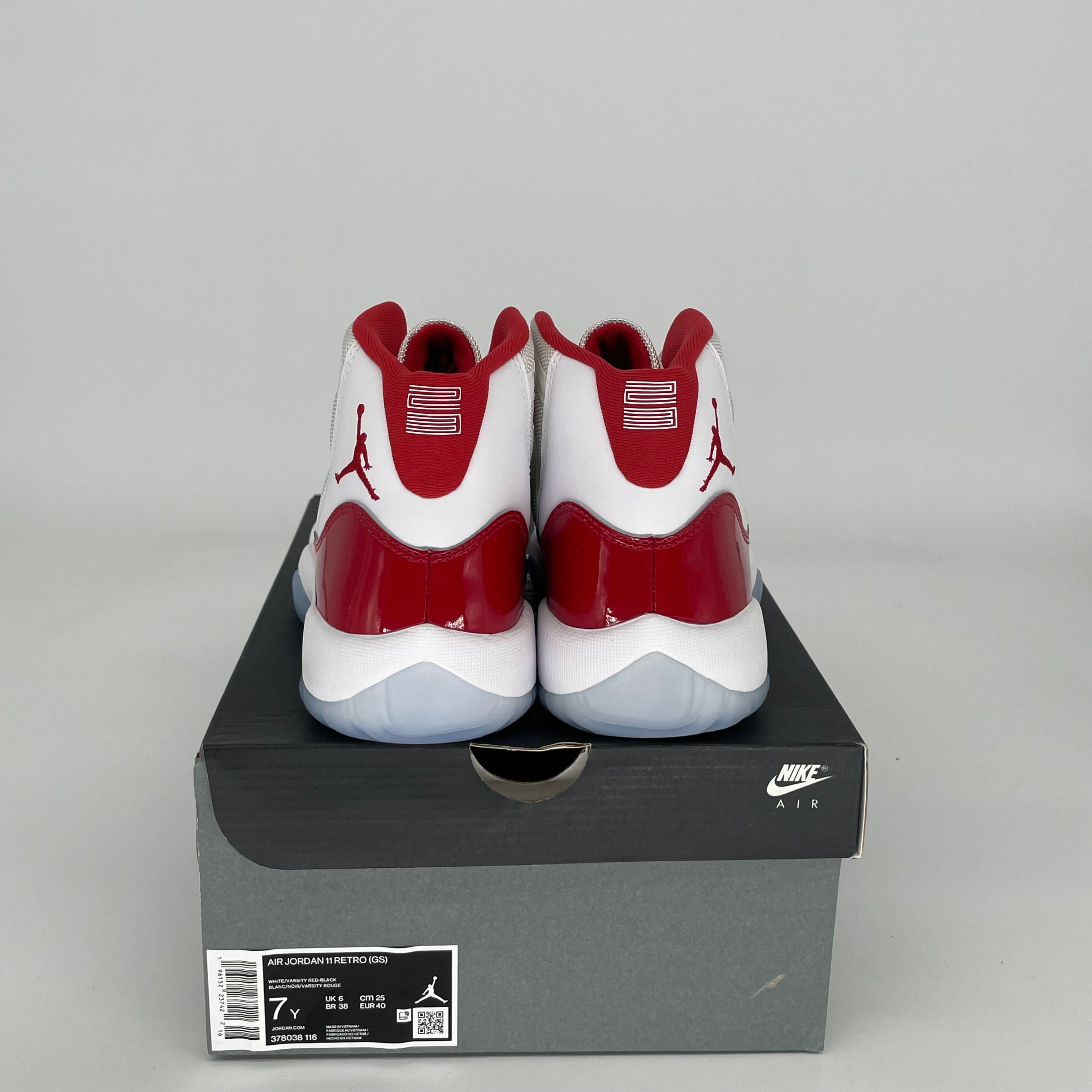 Original Air Jordan 11 Retro 'Cherry' Basketball Shoes - Size 7Y (378038-116) - Perfect for Sneaker Collectors & Court Performance