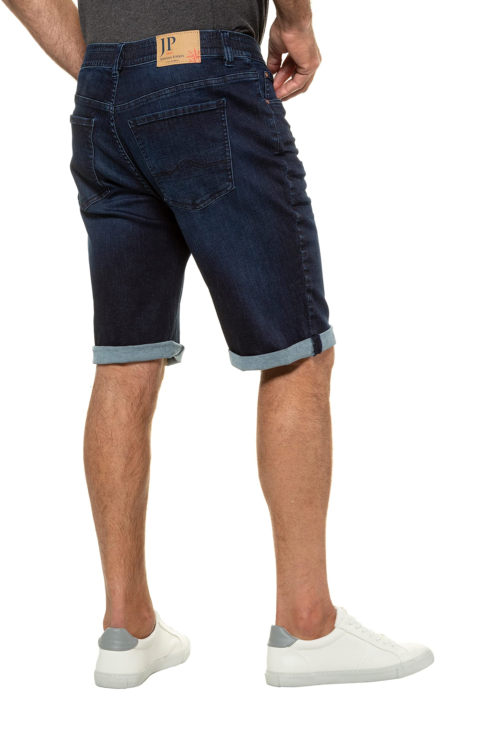 JP 1880 Men's Big & Tall Stretch Denim Jogger Bermuda Shorts - Blue (Size 42) | Comfortable Casual Wear for Summer & Outdoor Activities