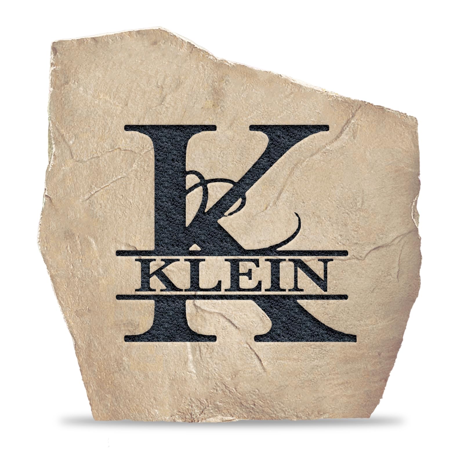 Custom Engraved Monogram Garden Stone - 21x21 Inch Personalized Sandstone Rock for Outdoor Decor - Perfect for Landscaping, Yard Art & Wedding Gifts