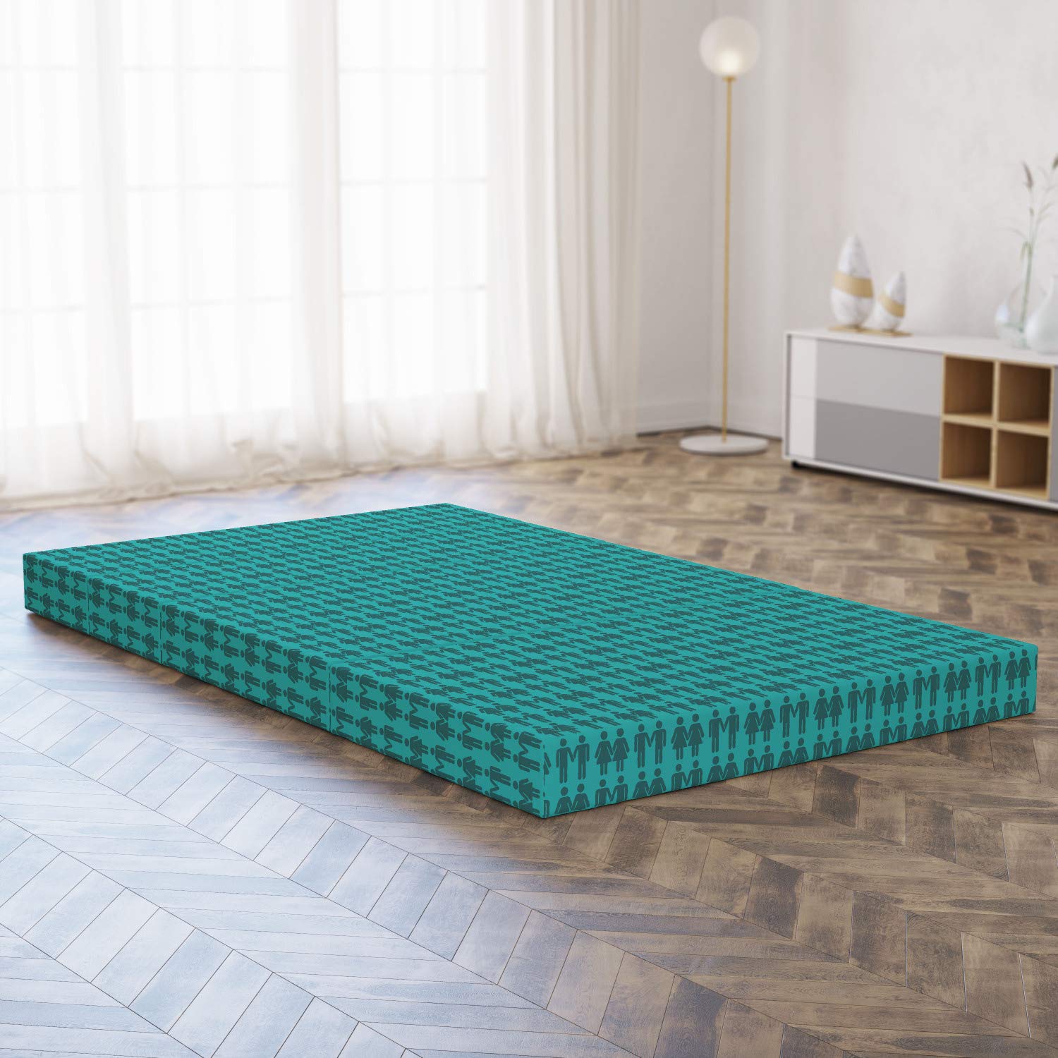 Ambesonne Pride Day Foldable Mattress - LGBT Couple Design, 78.7