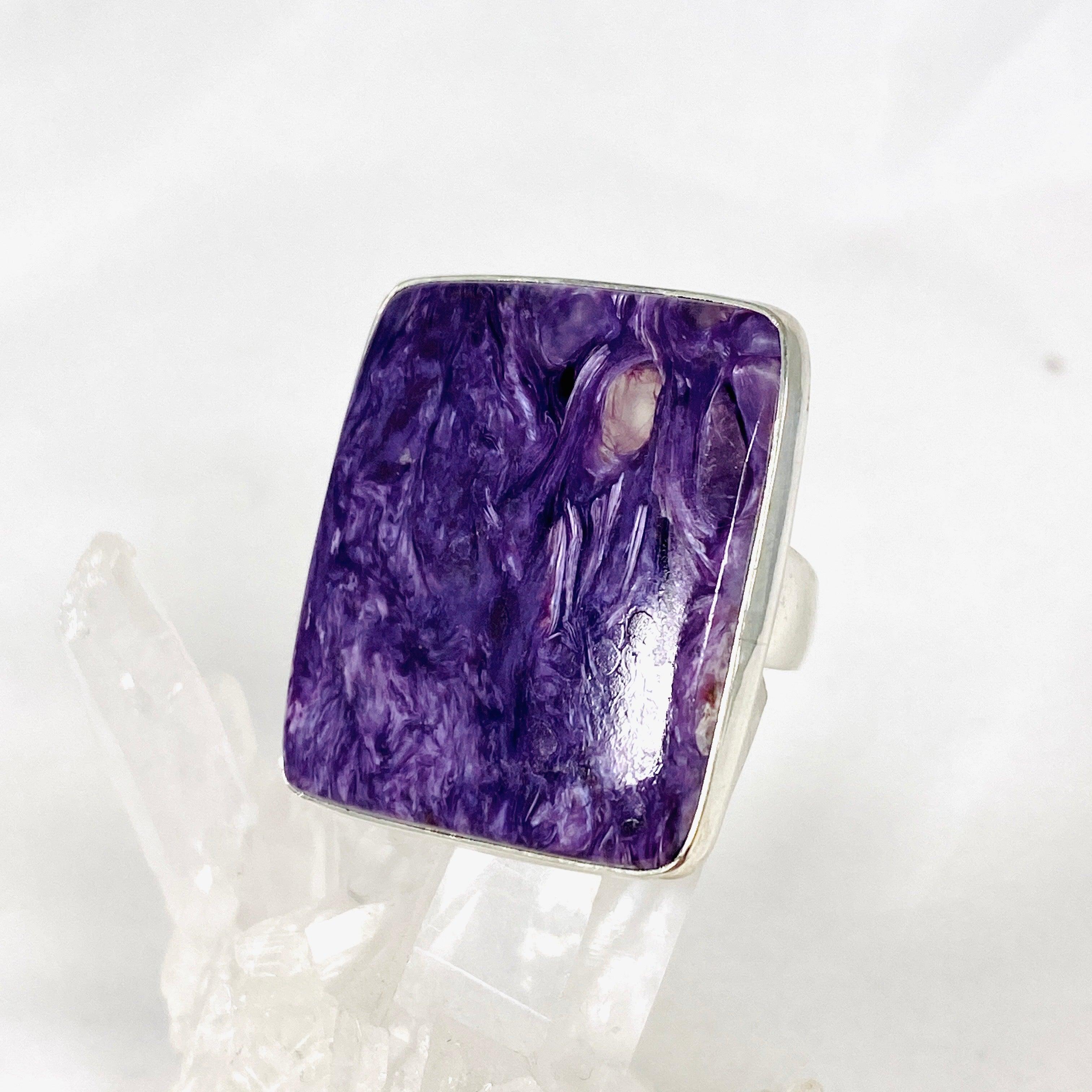 Charoite Square Ring Size 10 - Unique Purple Gemstone Jewelry for Women | Perfect for Gifts, Weddings & Special Occasions