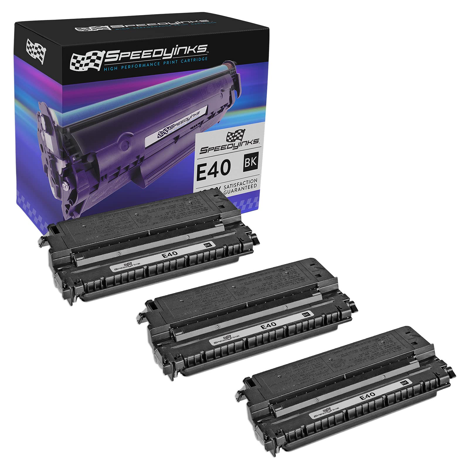 SPEEDYINKS 3-Pack Black High-Yield Compatible Toner Cartridge Replacement for Canon E40 - Works with FC-100/120/200/204 & PC140/150/160/170 - Ideal for Home & Office Printing