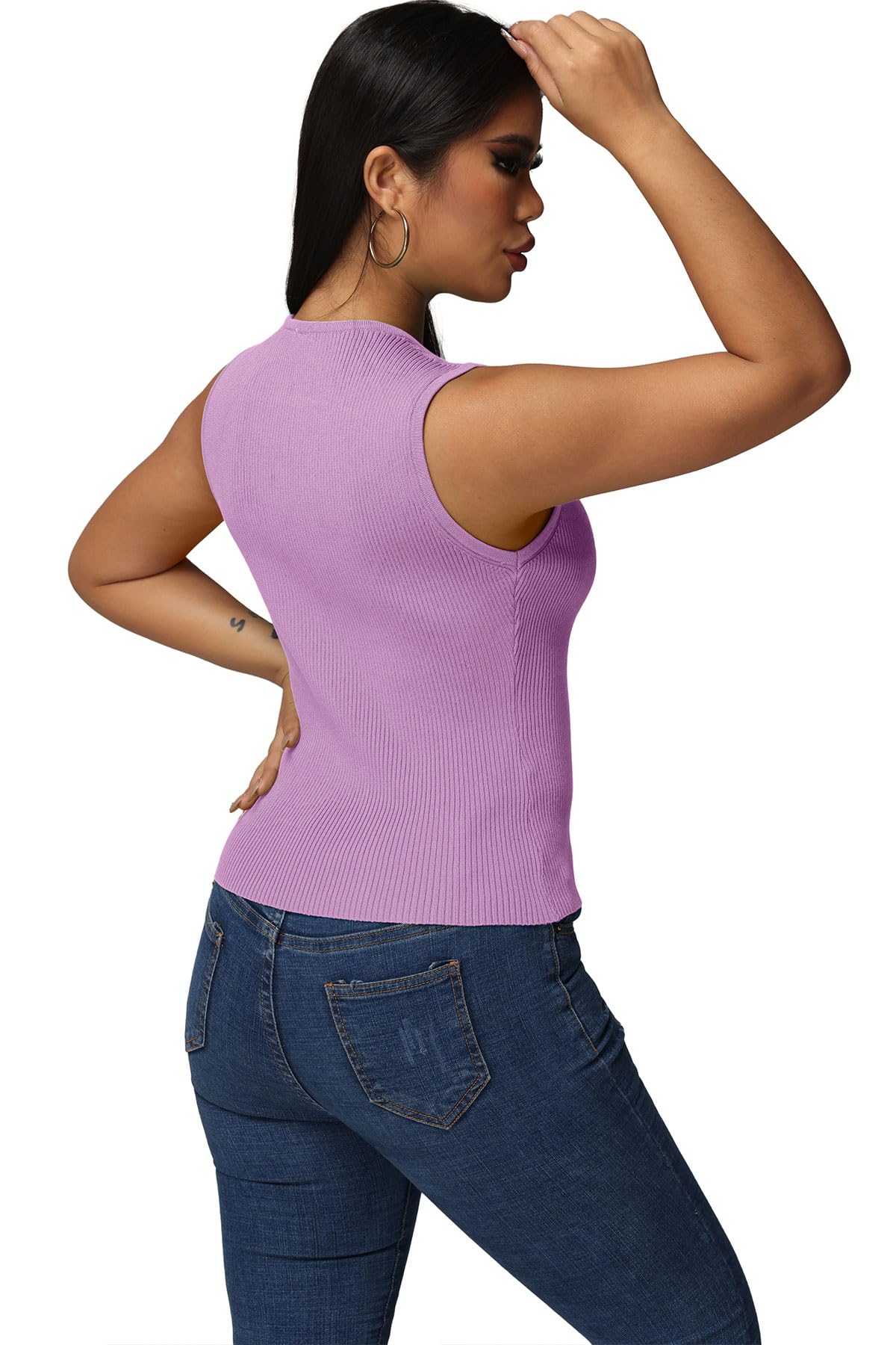 AGSEEM Women's Ribbed Tank Tops - Summer V-Neck Sleeveless Shirts | Casual Wear, Layering, Beach Outfits & Gym Essentials