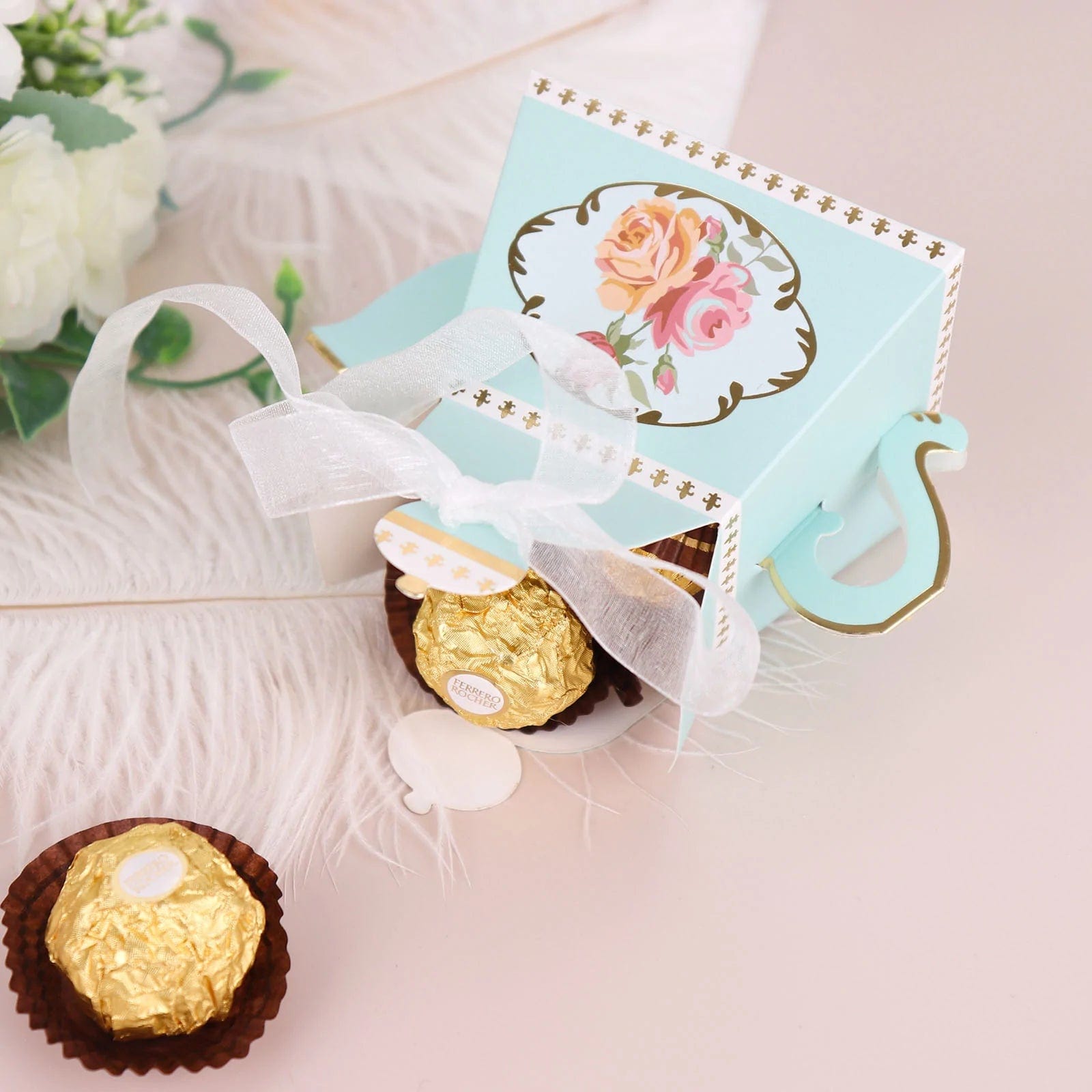 25 Mini Teapot Wedding Favors with Ribbon - Elegant Tea Party Favors for Bridal Shower, Baby Shower & Special Events