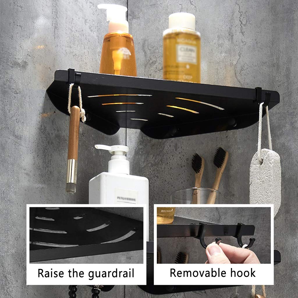 Floating Shelves for Bathroom - Wall Mounted No Drill Corner Shelf, 3-Tier Shower Storage Organizer | Perfect for Small Spaces, Bathroom & Toilet Organization