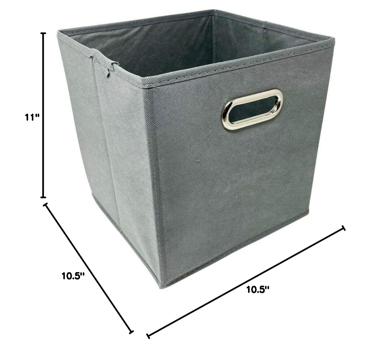 6 Pack Fabric Storage Bins with Metal Handles - 10.5