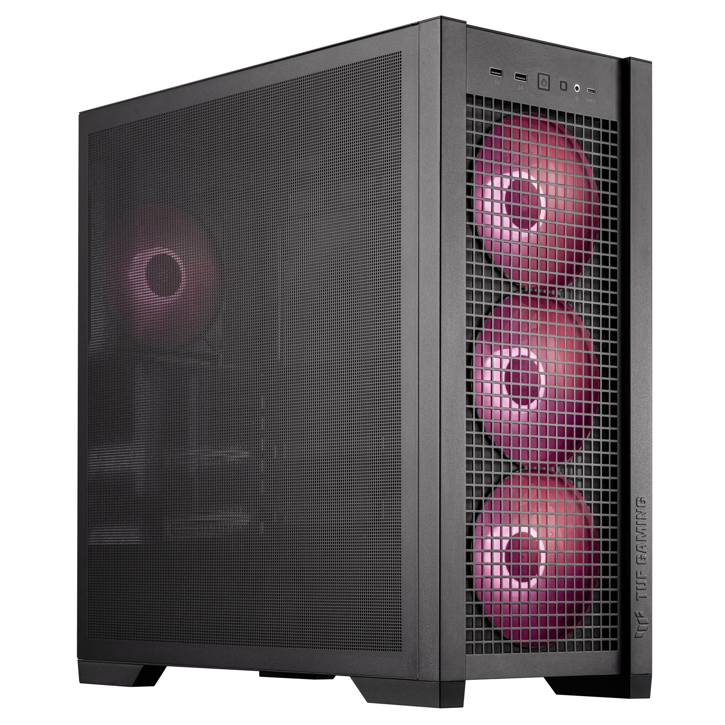 ASUS TUF Gaming GT302 ARGB ATX Mid-Tower PC Case with 4x140mm ARGB Fans - High Airflow & Static Pressure, Interchangeable Side Panel, Detachable Top Panel, Hidden-Connector MB Support - Perfect for Gaming Rigs & High-Performance PC Builds