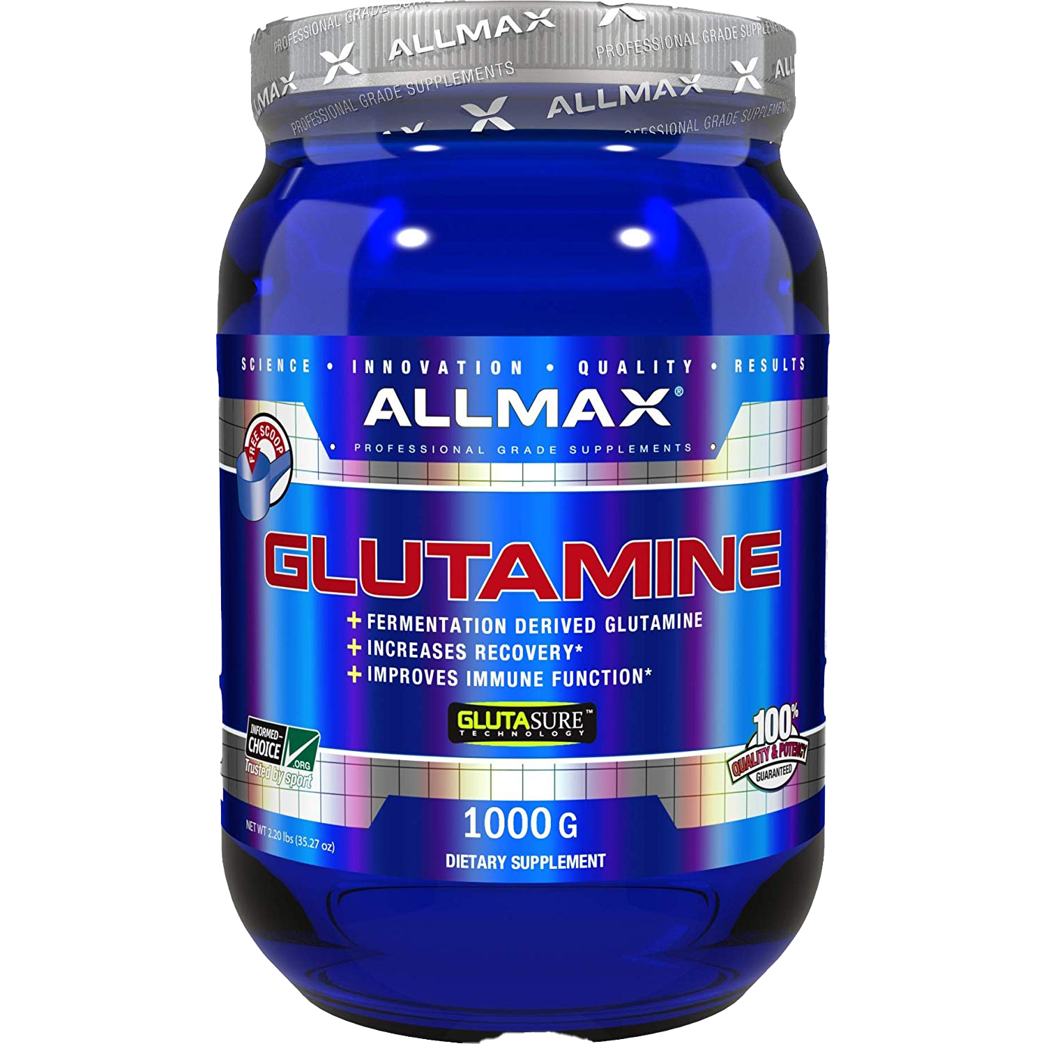 AllMax Nutrition Glutamine Powder 1000g - Premium Muscle Recovery Supplement for Athletes & Bodybuilders - Post-Workout, Immune Support & Digestive Health