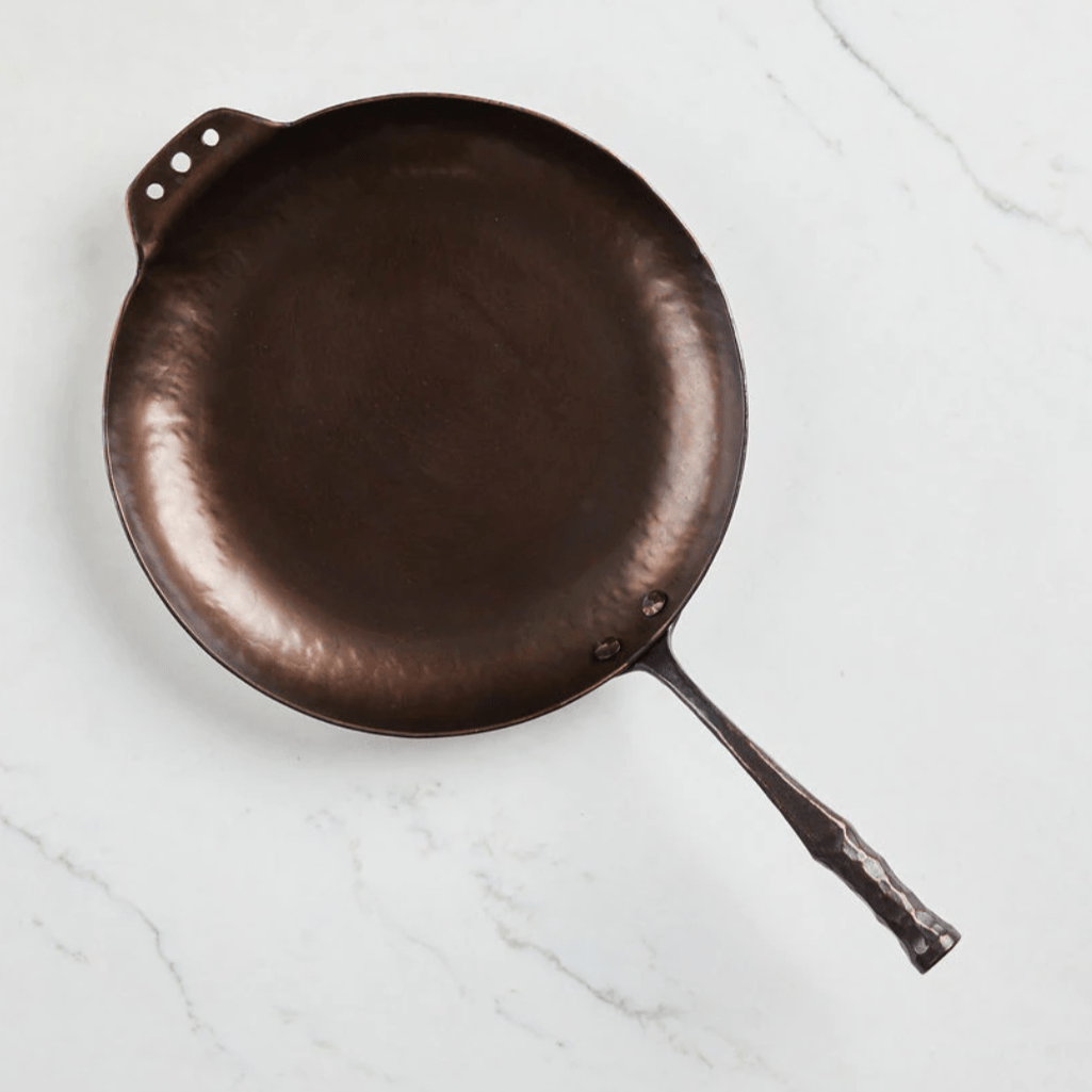 Premium Smithey Carbon Steel 12-Inch Farmhouse Skillet - Handcrafted in USA - Perfect for Searing, Frying & Oven Cooking