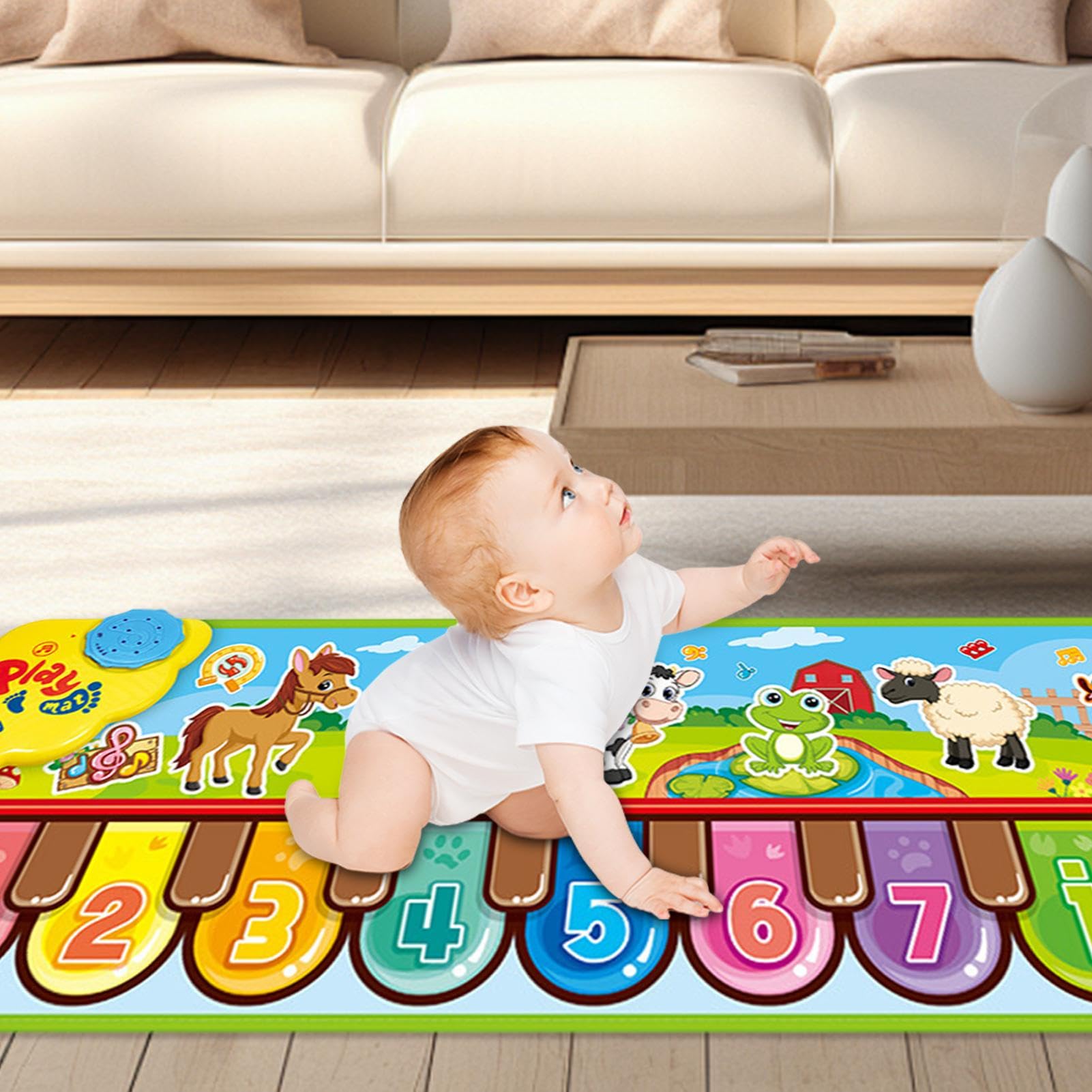Kids Musical Piano Mat - Early Education Touch Dance Mat with Animal Sounds & Adjustable Volume | Non-Slip Large Music Playmat for Toddlers | Perfect for Birthday Gifts, Indoor Play & Early Childhood Development