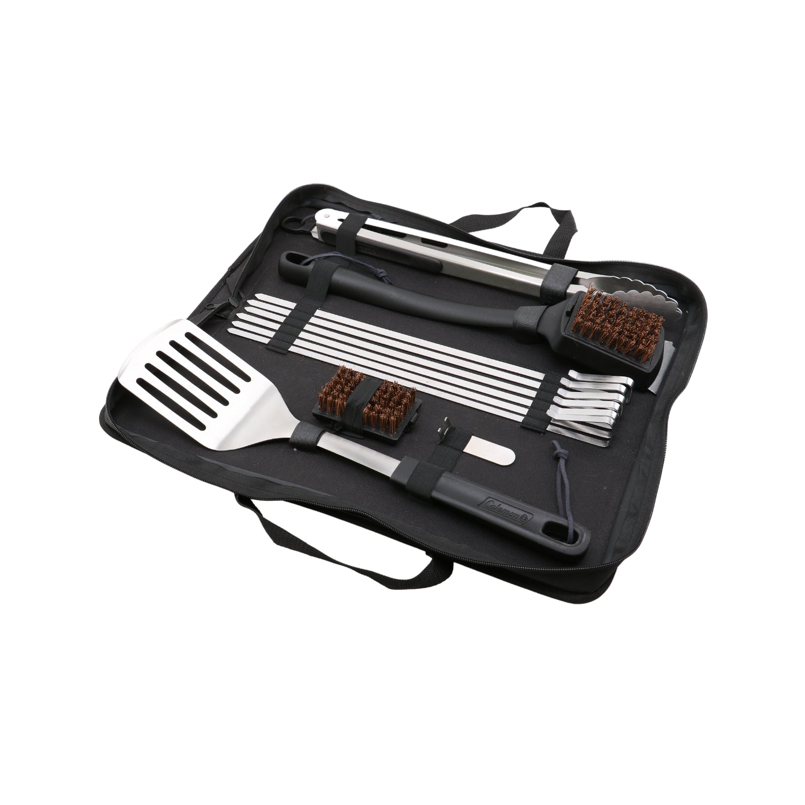 Coleman 11-Piece BBQ Grill Tool Set with Carrying Case - Stainless Steel Utensils for Outdoor Cooking, Grilling, and Camping - Perfect for Backyard BBQs, Picnics, and Tailgating Parties