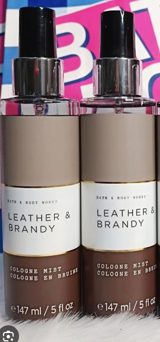 2 Pack Cologne Spray Fragrance Mist for Men - 5 oz Leather & Brandy Scented Body Spray - Long Lasting Perfume for Daily Use, Gym, Work & Special Occasions