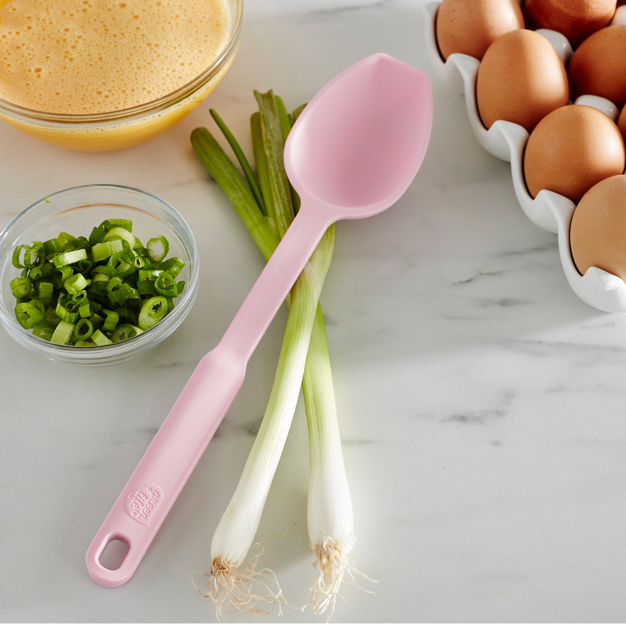 GreenLife Ultimate Silicone Cooking Spoon - Heat Resistant, Non-Slip Grip, BPA Free Kitchen Utensil for Baking, Stirring & Serving - Perfect for Nonstick Cookware & Everyday Cooking