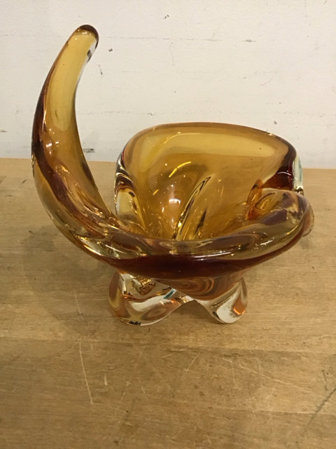 7 Chalet Amber Glass Art - Handcrafted Vintage Home Decor for Cabin, Farmhouse & Rustic Interiors - Perfect for Table Centerpieces, Shelf Displays & Gift Giving