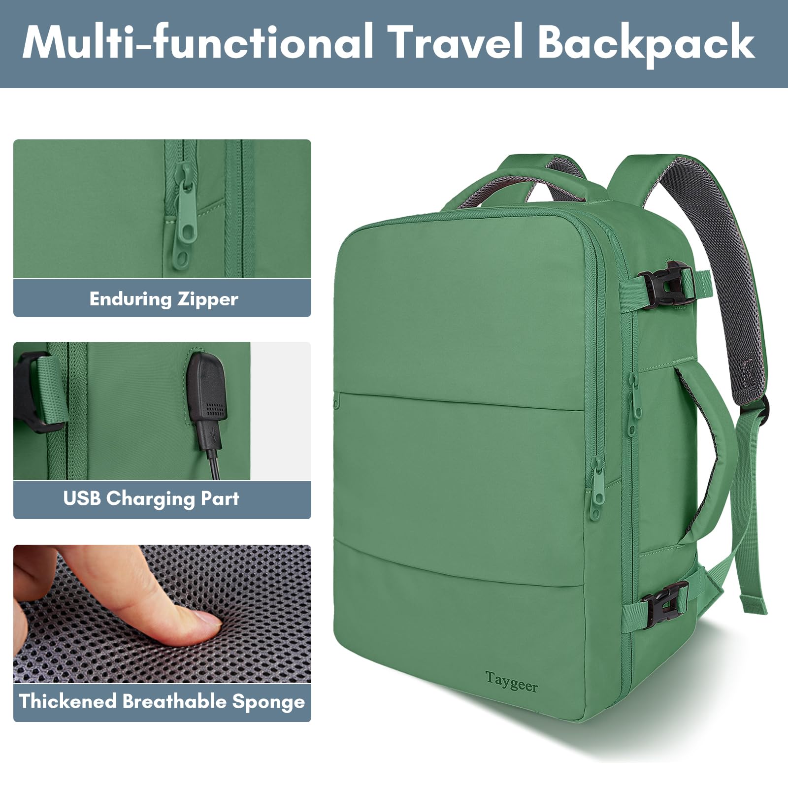 TSA Approved Travel Backpack with USB Port - Carry On for Women & Men - Perfect for Air Travel & Commuting