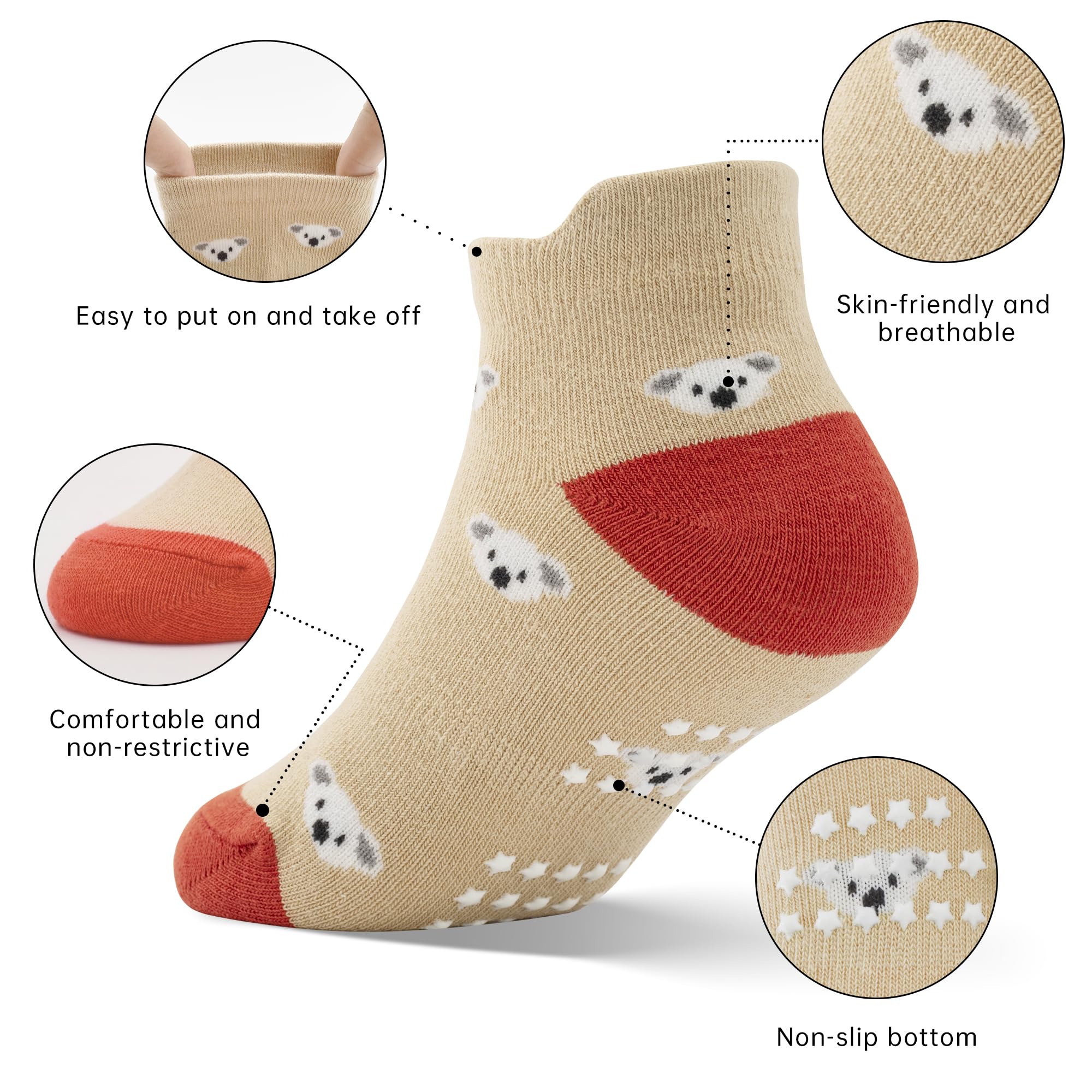 Non-Slip Baby Socks for Toddlers 0-7 Years - 12 Pairs Gripper Ankle Socks for Boys & Girls | Perfect for Playtime, Daycare & First Steps